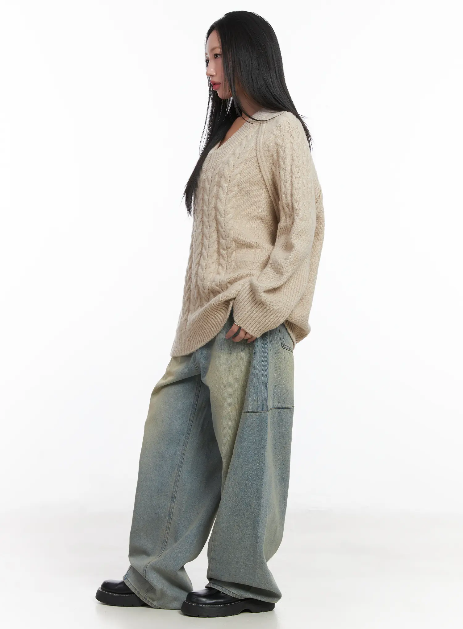 Lyla Washed Wide Leg Jeans CD530 - Image 4