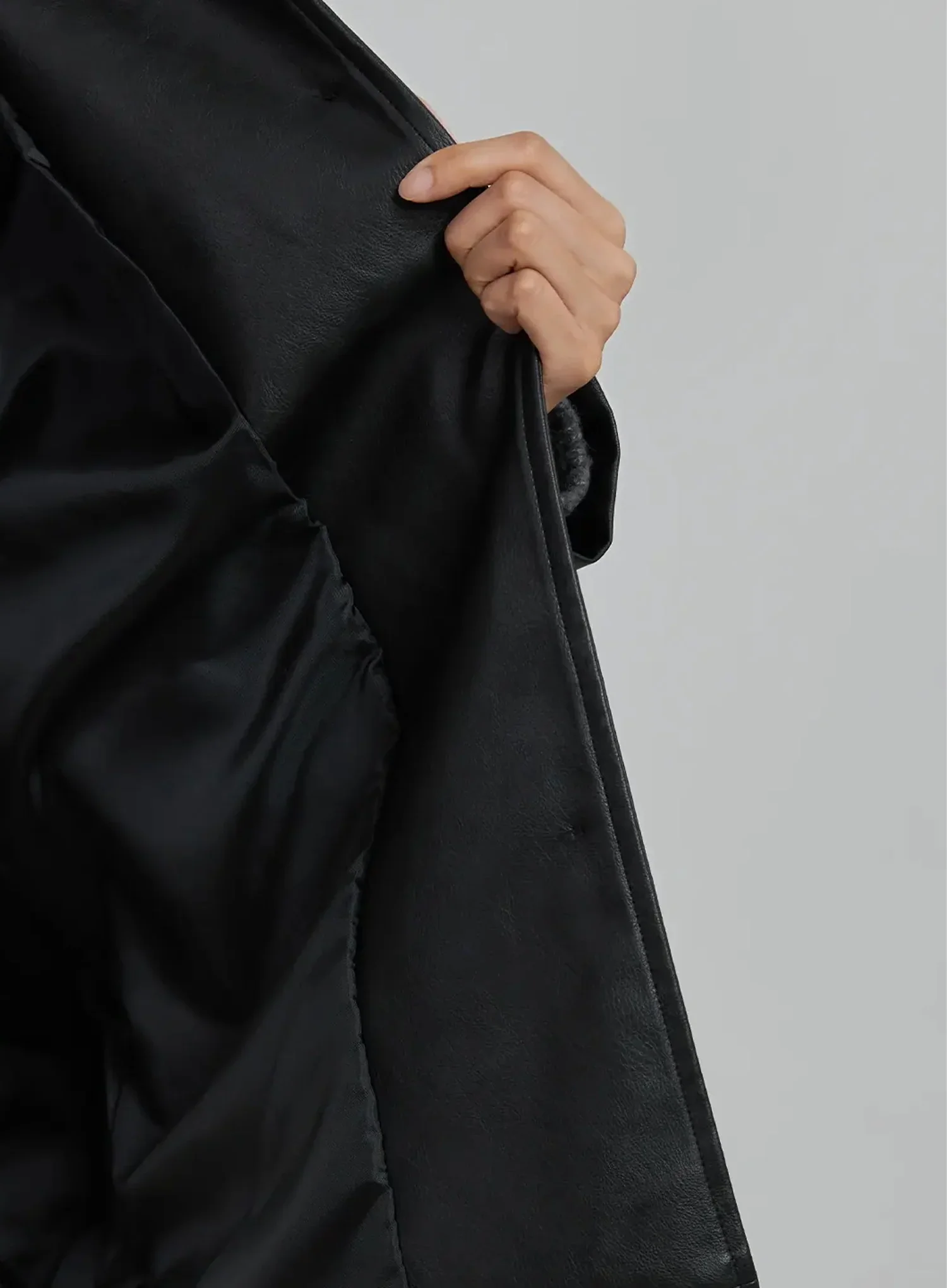 Matte Faux Leather Half Jacket ID504 - Image 7