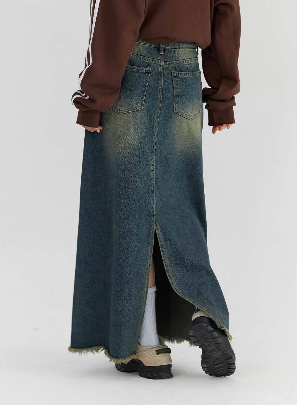 Maxi Wide Denim Skirt CS327 - Image 6