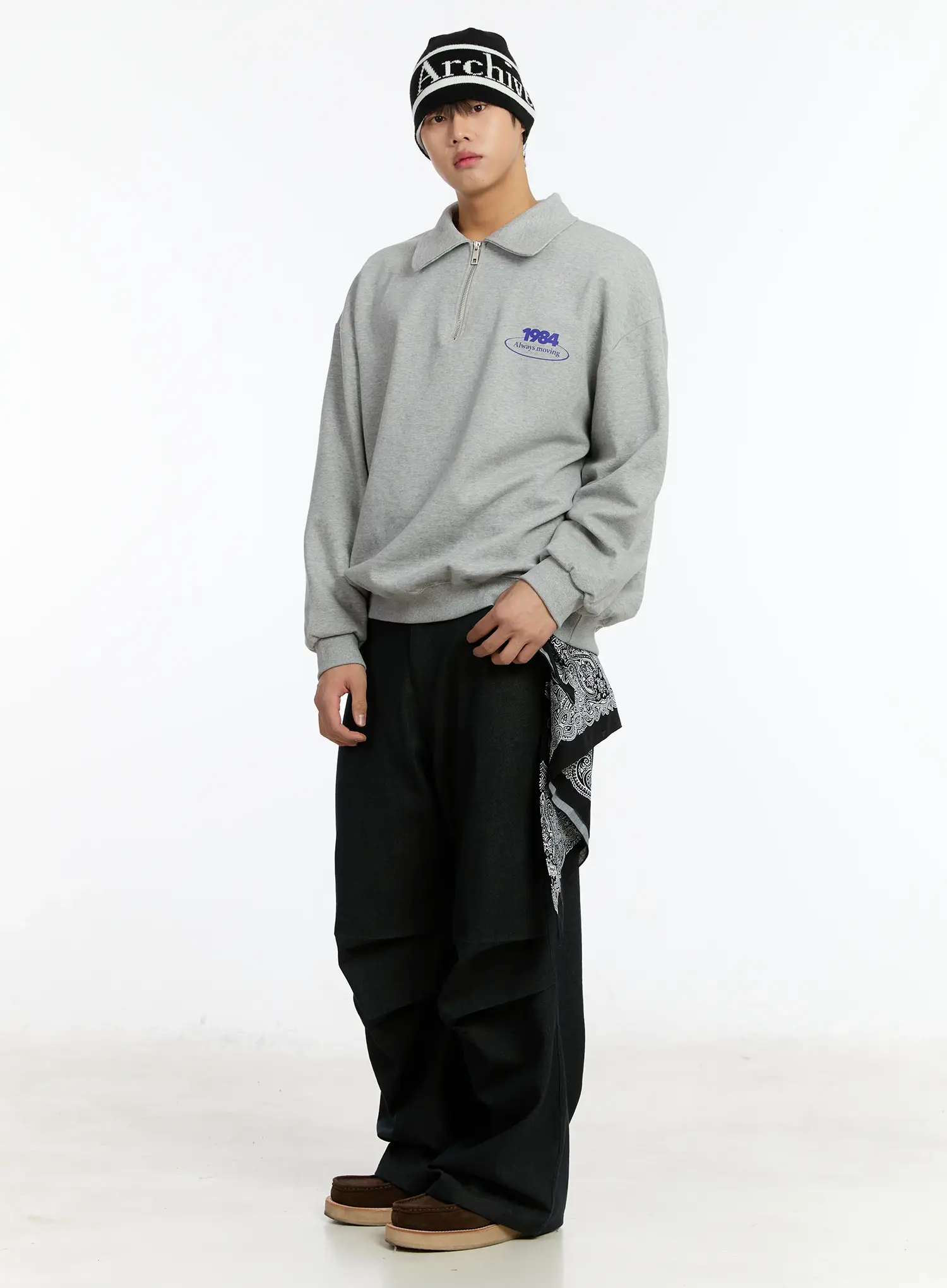 Men's 1984 Half Zip-Up Collar Sweatshirt IM502