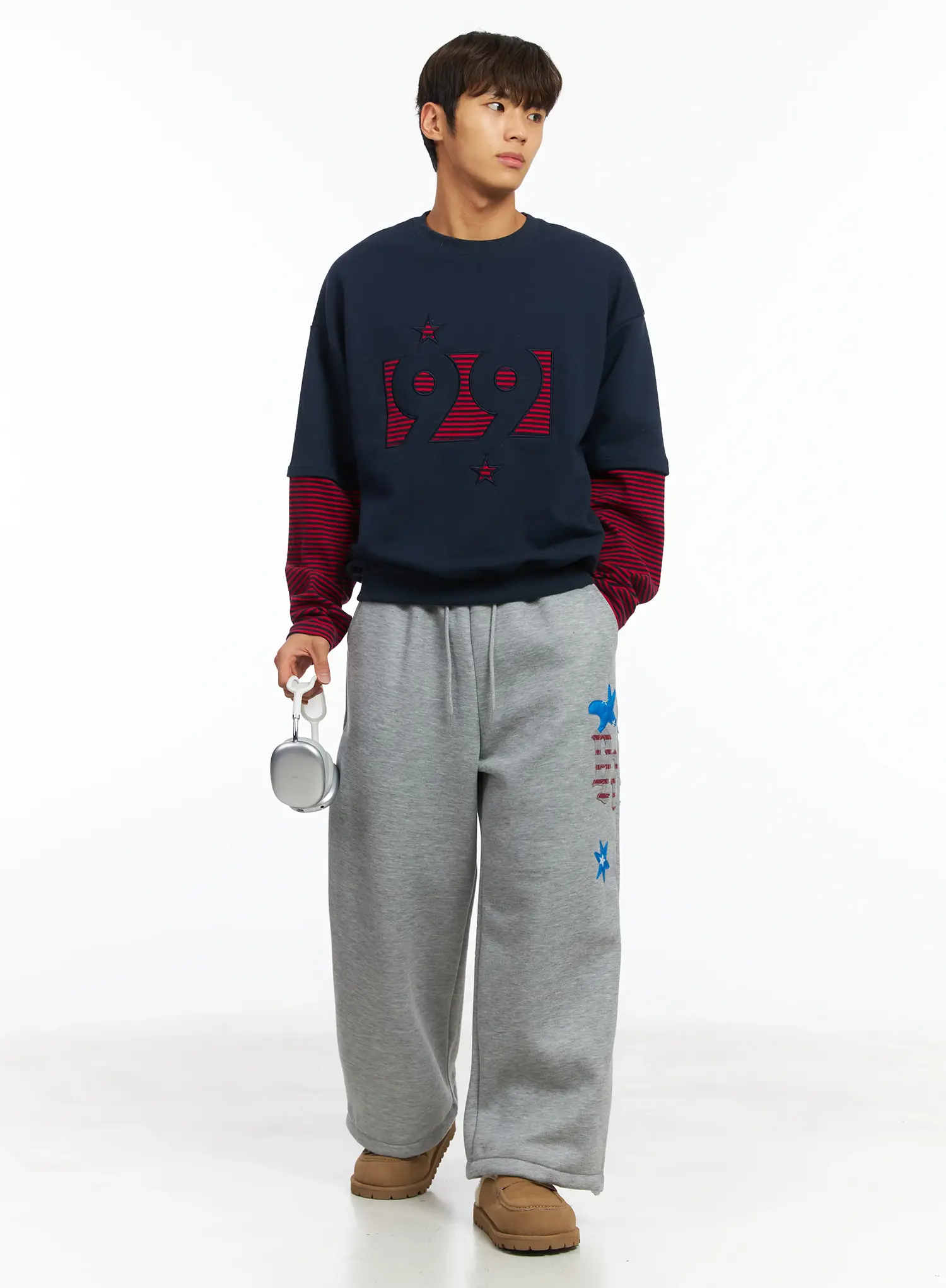 Men's 99 Layered Stripe Sweatshirt IJ514 - Image 2