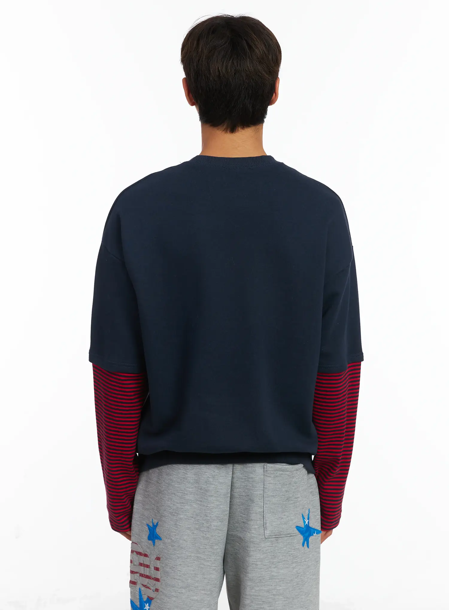 Men's 99 Layered Stripe Sweatshirt IJ514 - Image 5