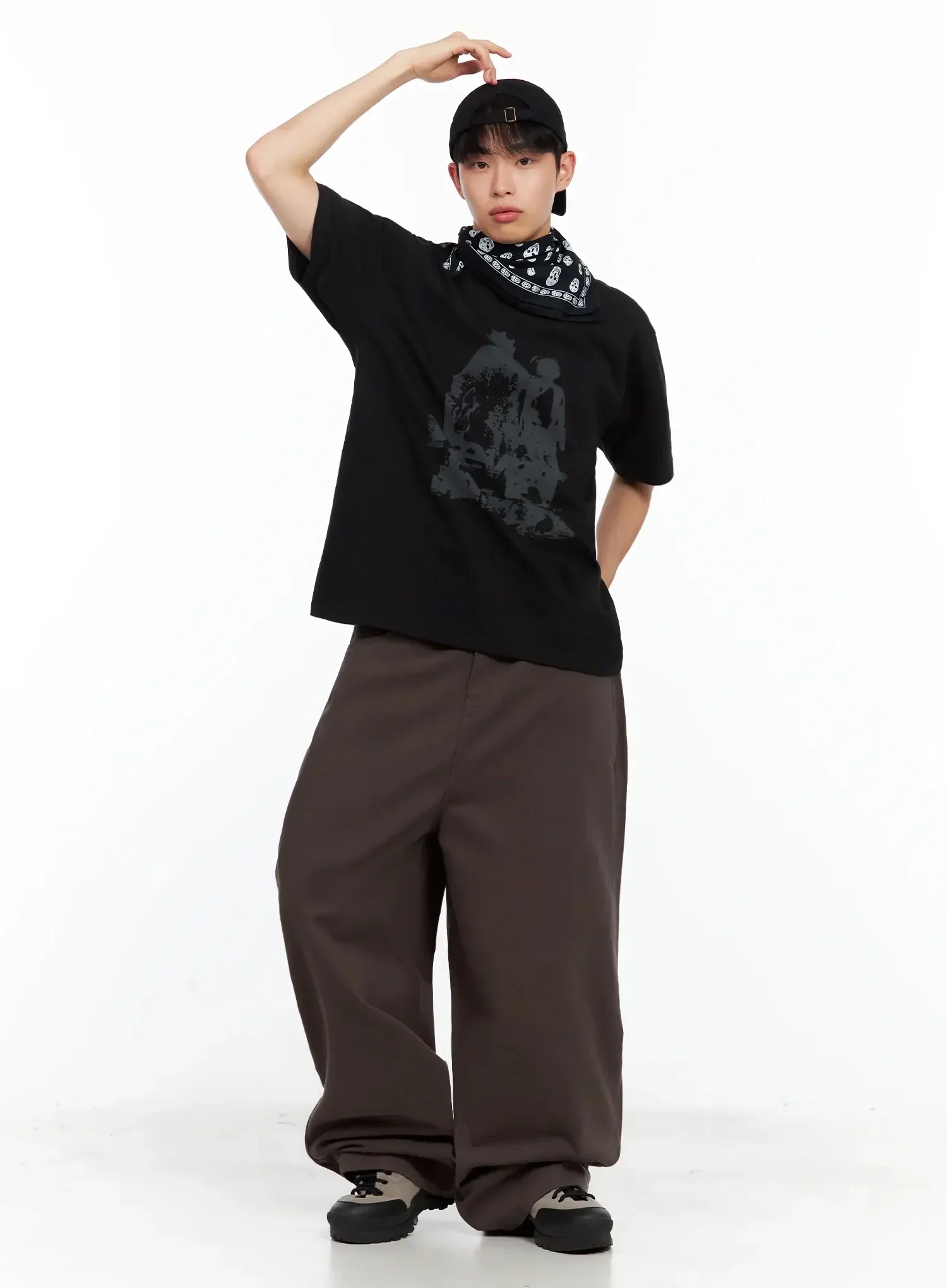 Men's Baggy Wide-Fit Pants IL516 - Image 12
