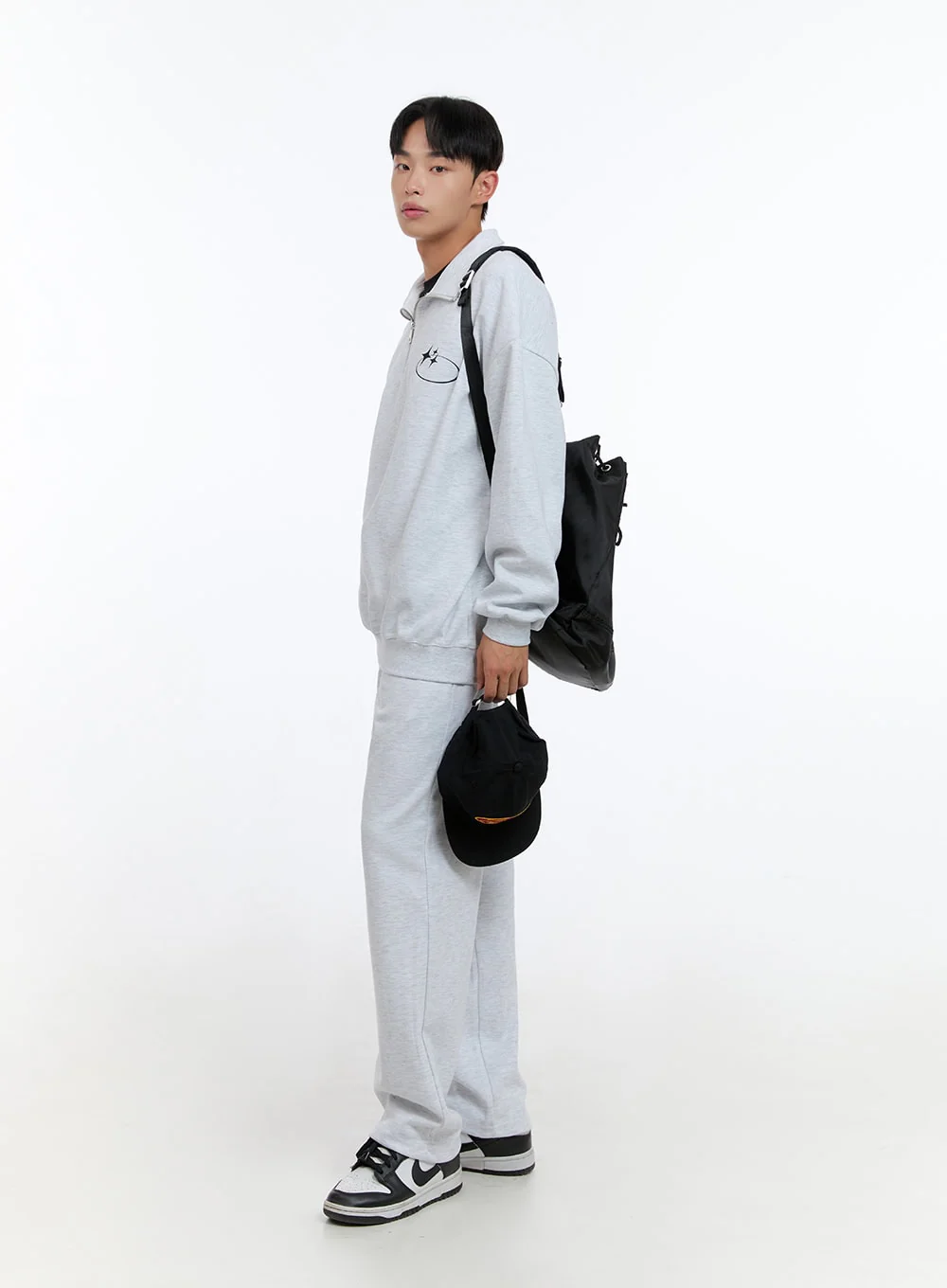 Men's  Banded Cotton Solid Sweatpants (White) IS412 - Image 3