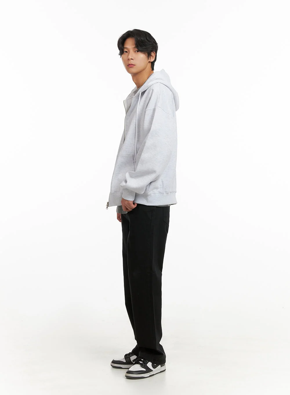 Men's Basic Hoodie Jacket (White) IY416 - Image 6