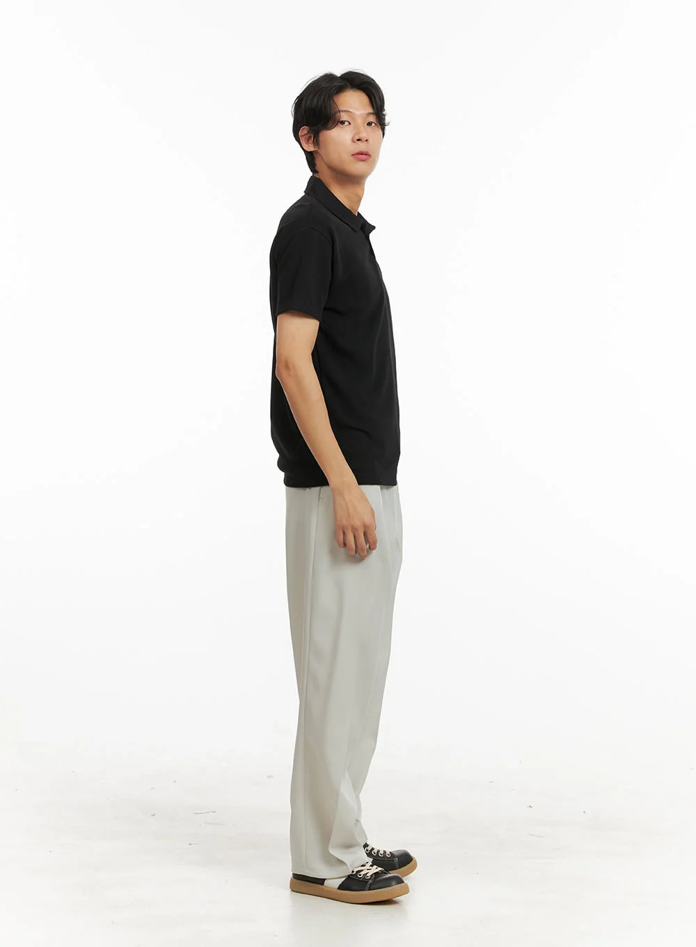 Men's Basic Short Sleeve Polo Shirt (Black) IY424 - Image 6