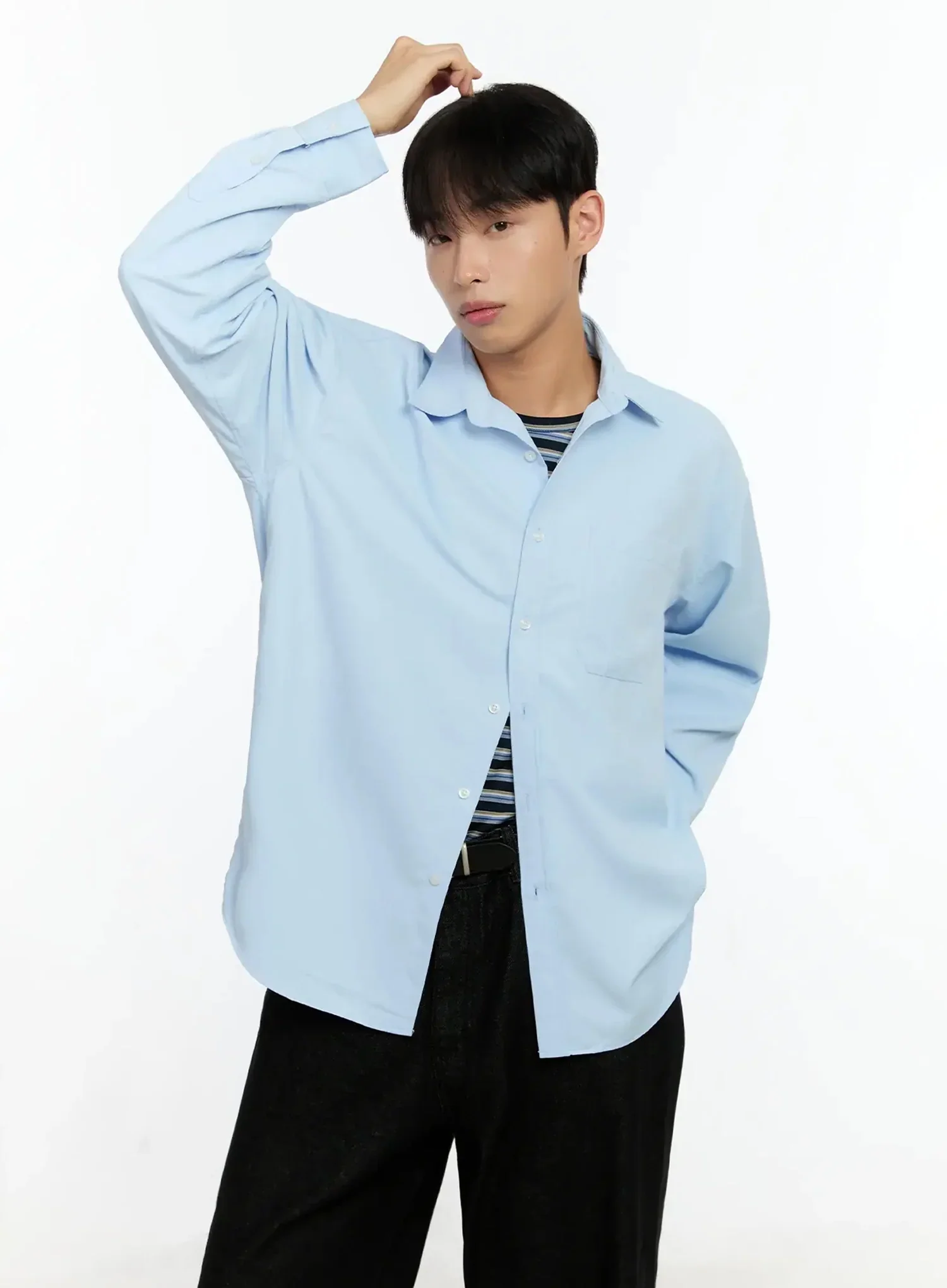Men's Basic Tencel Button-Up Shirt IN525 - Image 9