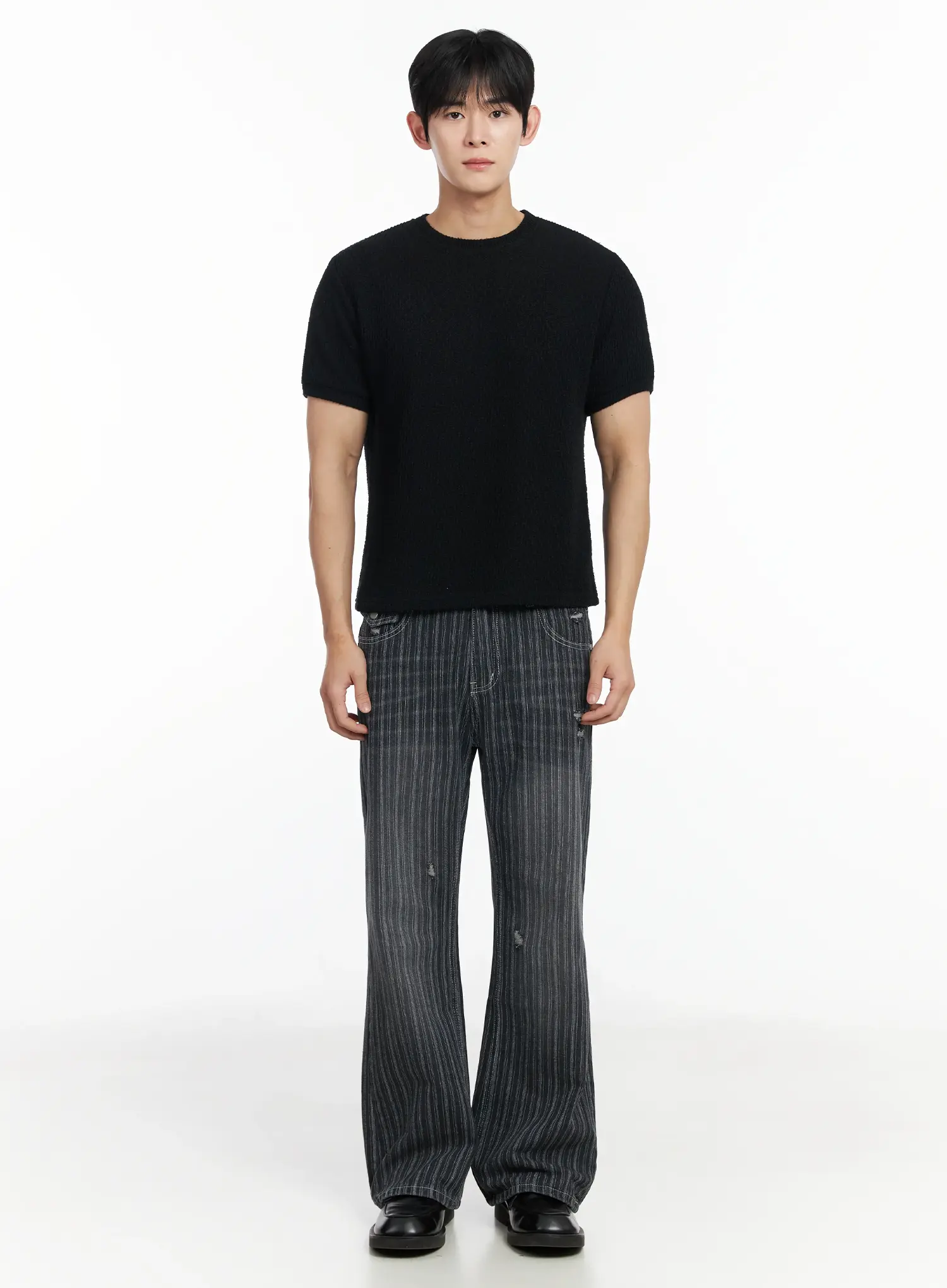 Men's Basic Waffle Knit Tee IF516 - Image 3