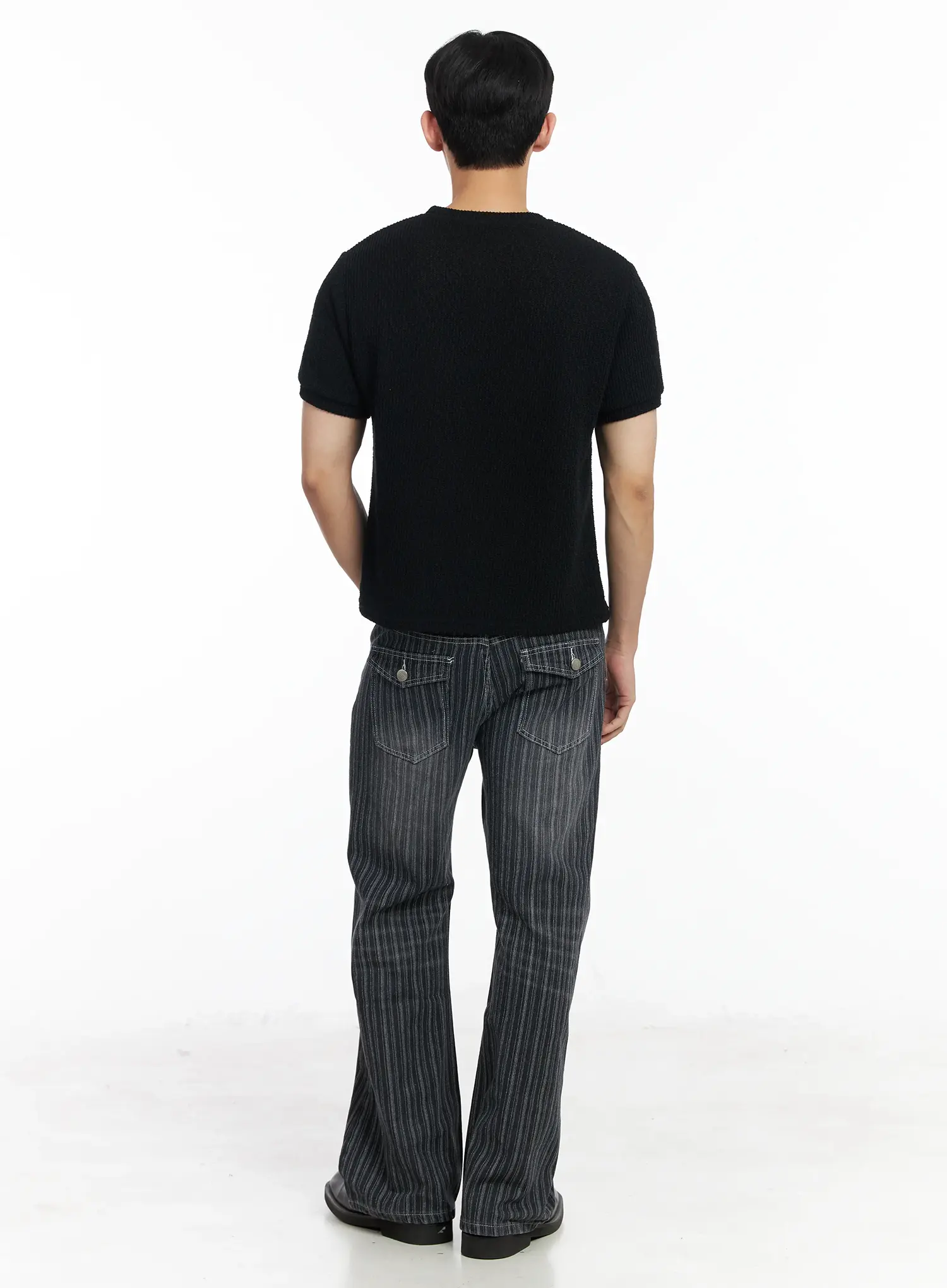 Men's Basic Waffle Knit Tee IF516 - Image 8