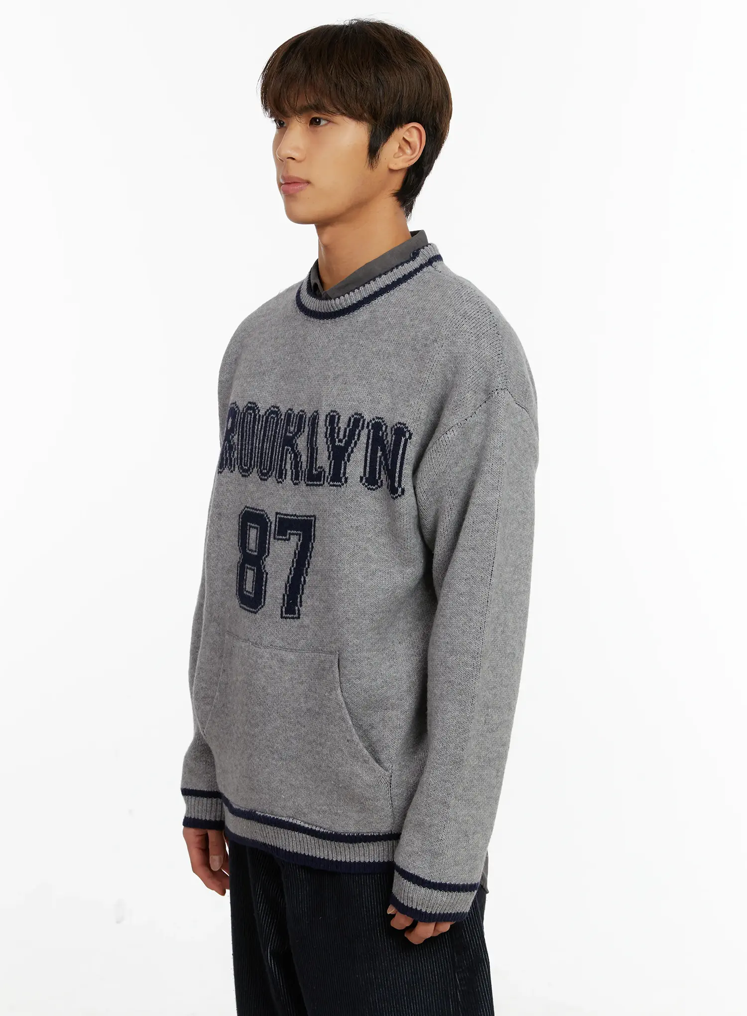 Men's Brooklyn Lettering Knit Sweater ID524 - Image 4