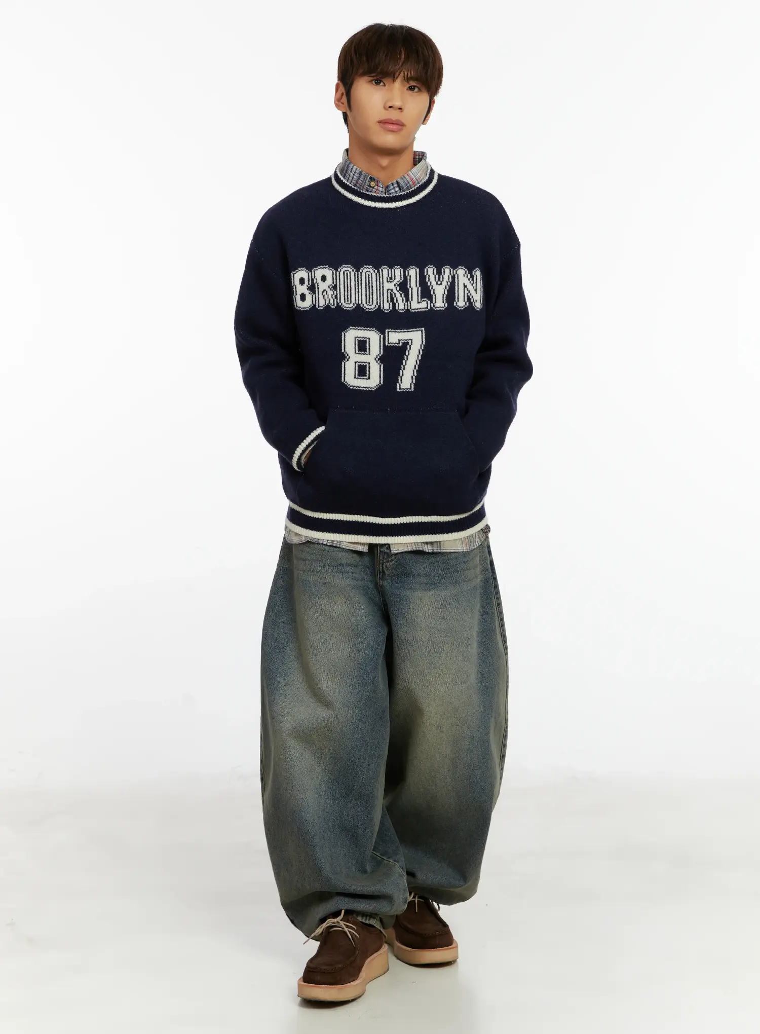 Men's Brooklyn Lettering Knit Sweater ID524 - Image 9