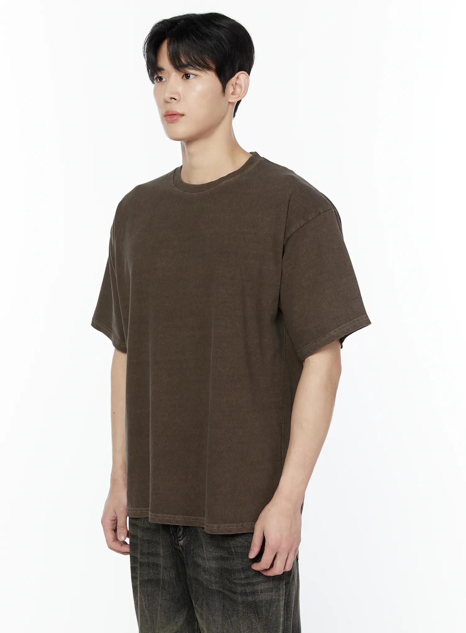 Men's Brown Basic T-Shirt IA530 - Image 4