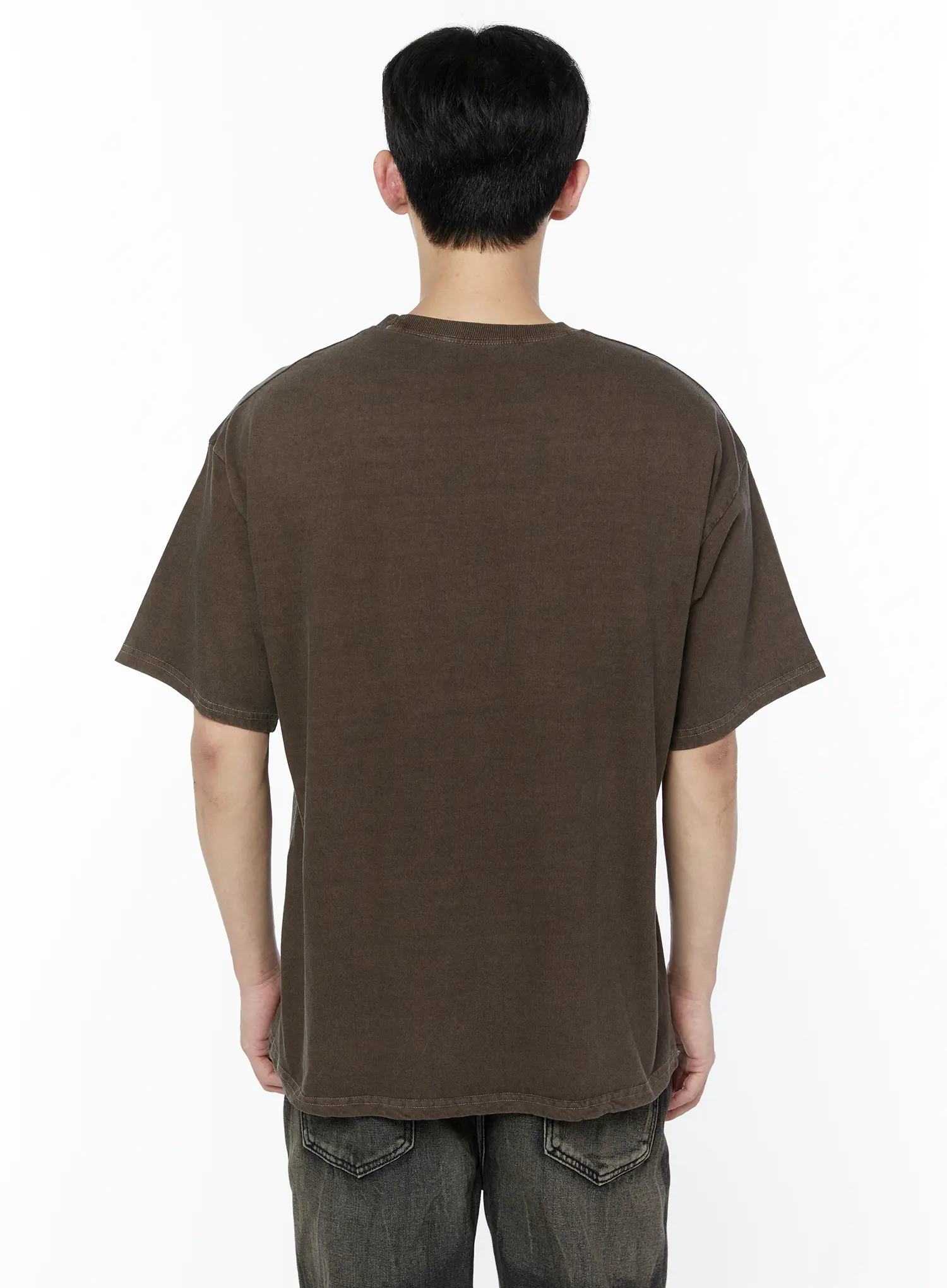 Men's Brown Basic T-Shirt IA530 - Image 5