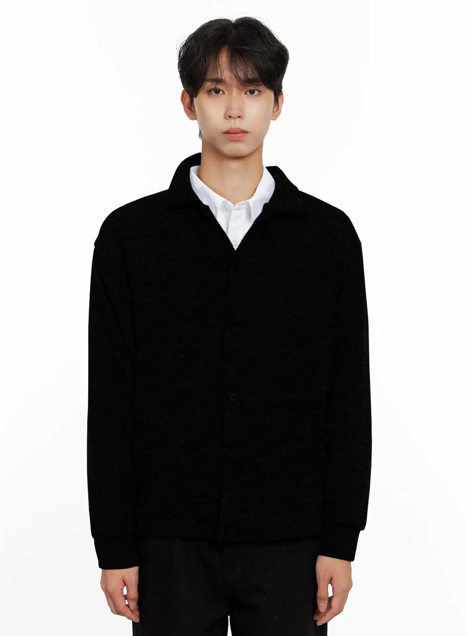 Men's Button-Up Collar Knit Cardigan IO517 - Image 13