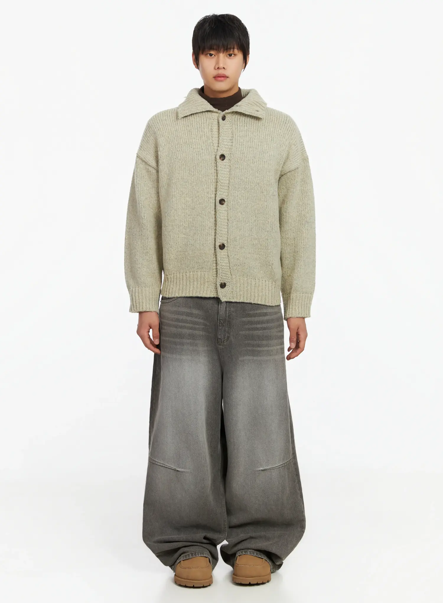 Men's Button-Up Sweater IF503 - Image 3