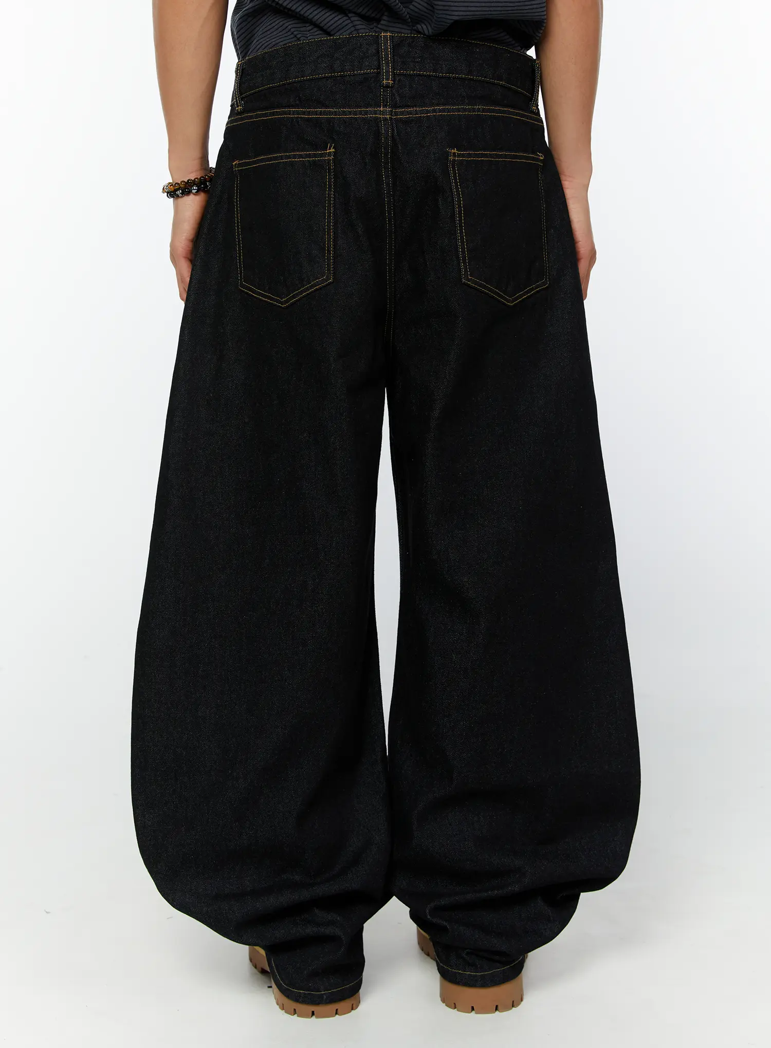 Men's Buttoned Baggy Jeans IY508 - Image 11