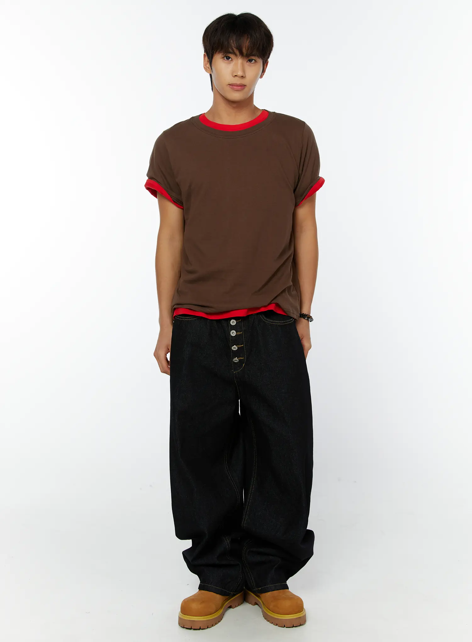 Men's Buttoned Baggy Jeans IY508 - Image 14