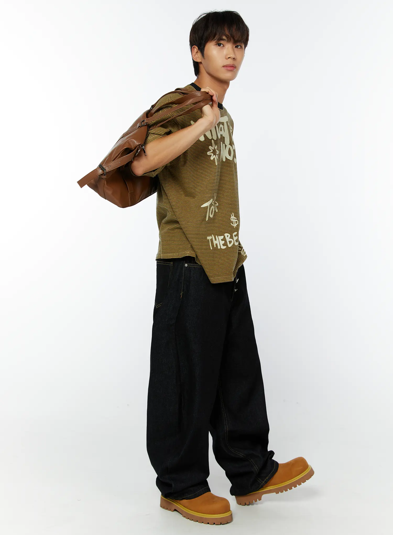 Men's Buttoned Baggy Jeans IY508 - Image 5