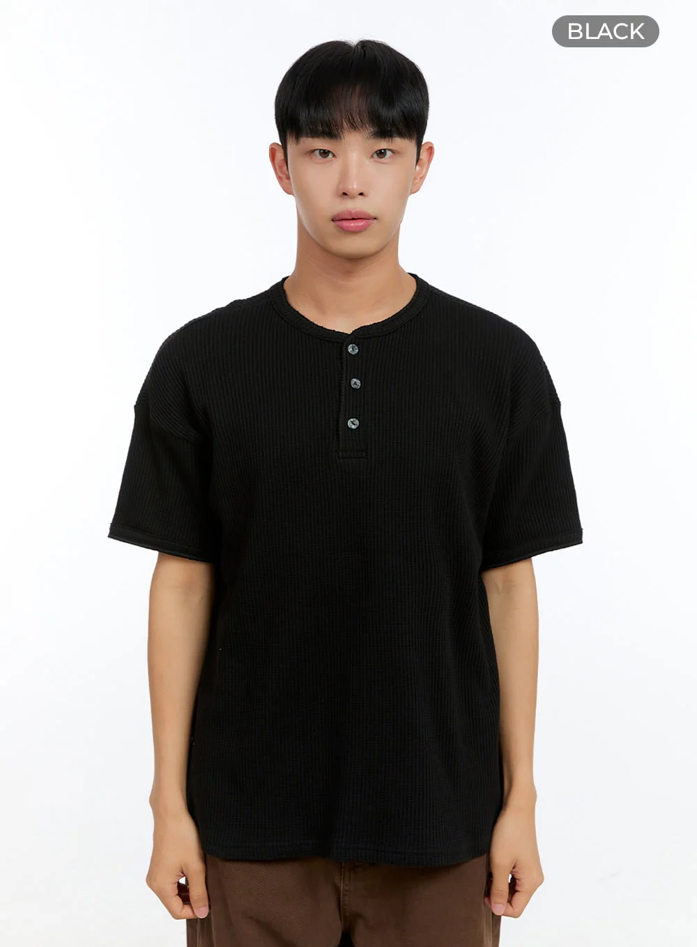 Men's Buttoned Ribbed Cotton Top IG416 - Image 10