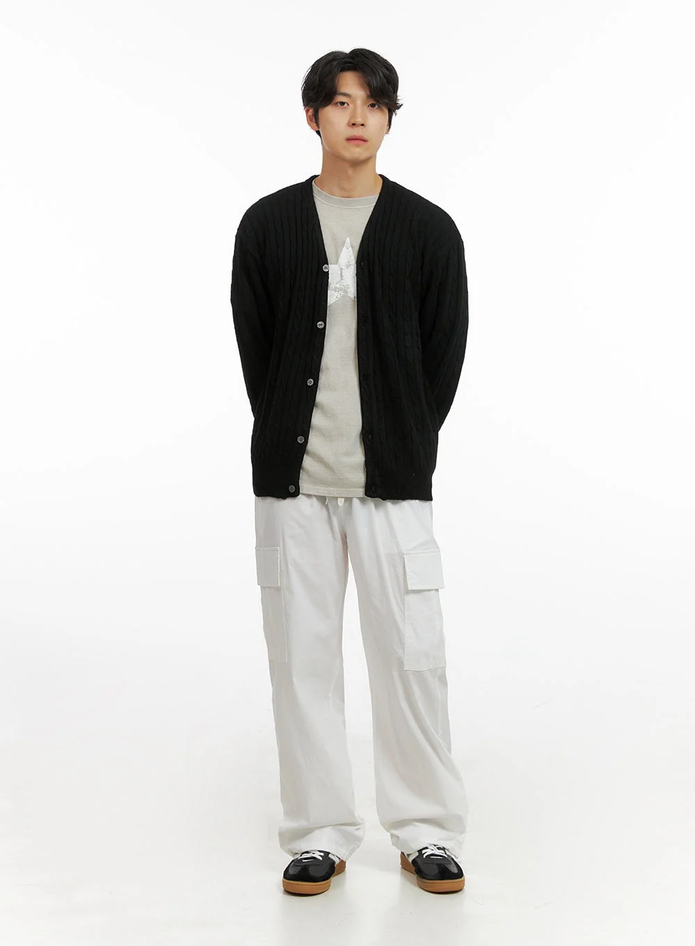 Men's Cable Knit Cardigan IG409 - Image 6