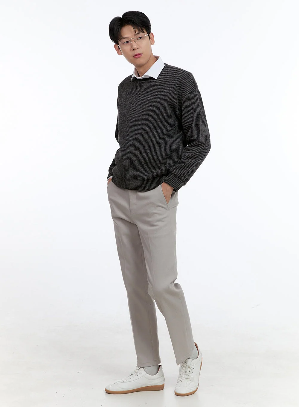 Men's Cable Knit Sweatshirt IG427 - Image 2