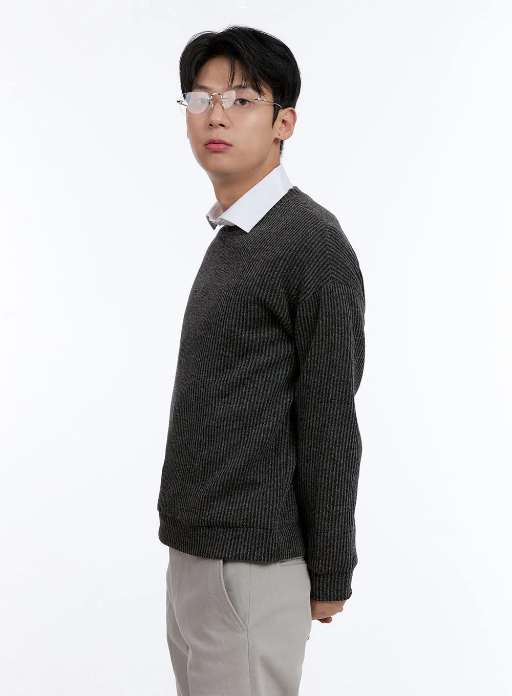 Men's Cable Knit Sweatshirt IG427 - Image 4