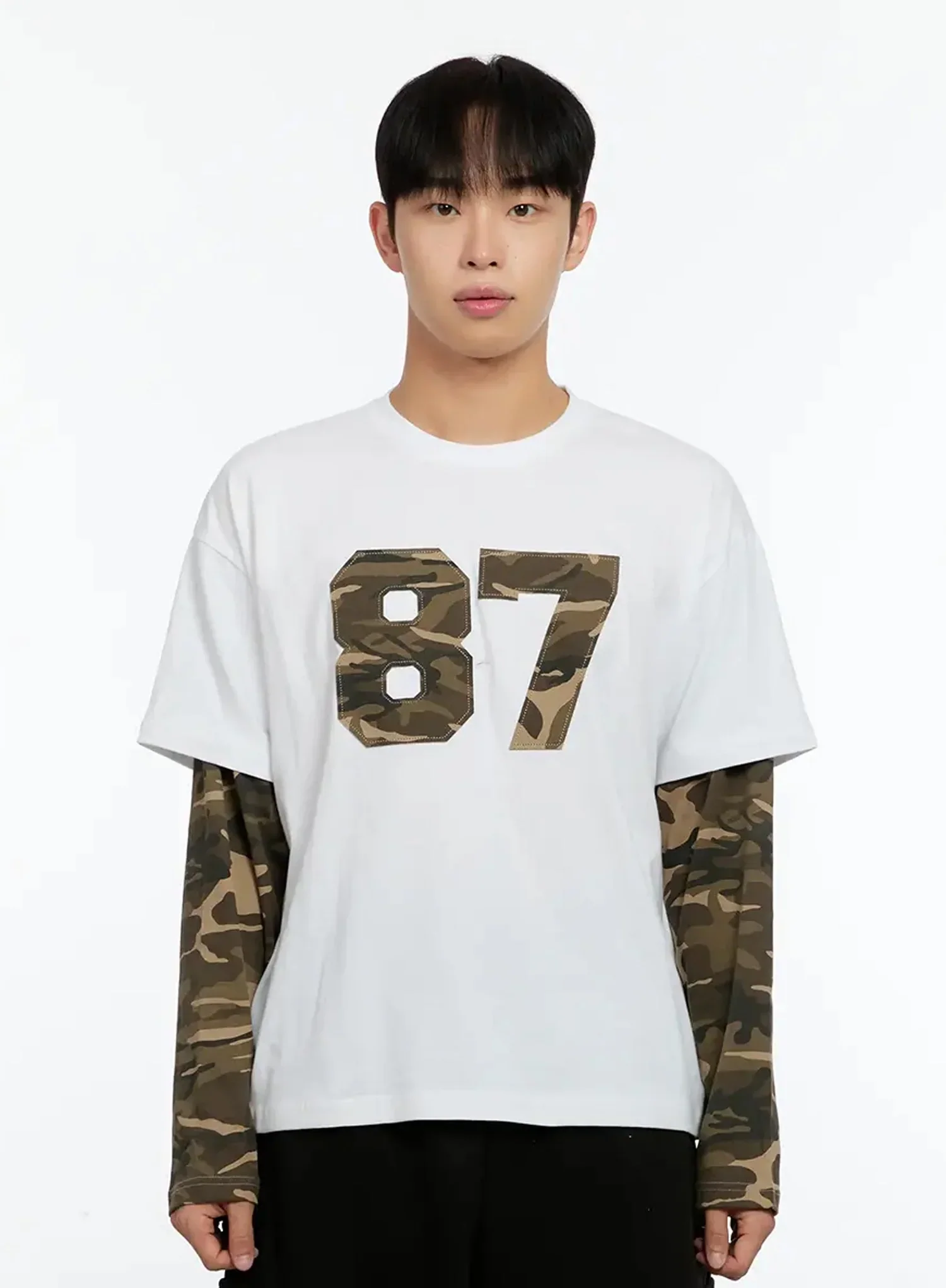 Men's Camo Graphic Layered Tee IN525 - Image 13