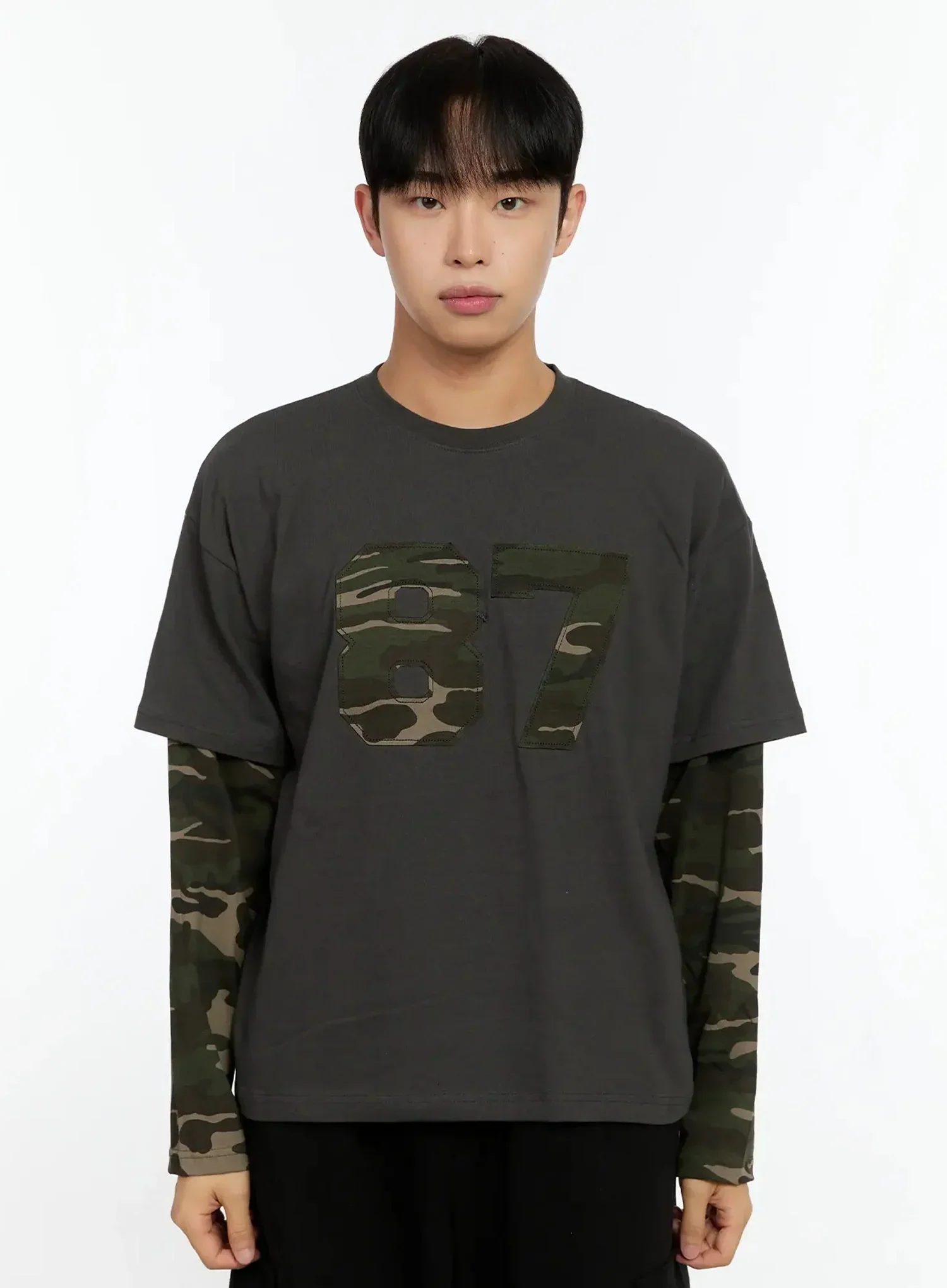 Men's Camo Graphic Layered Tee IN525 - Image 14