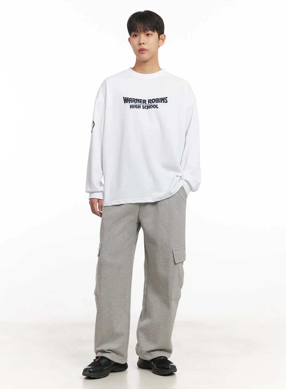 Men's Cargo Pocket Wide-Fit Sweatpants IM517 - Image 7