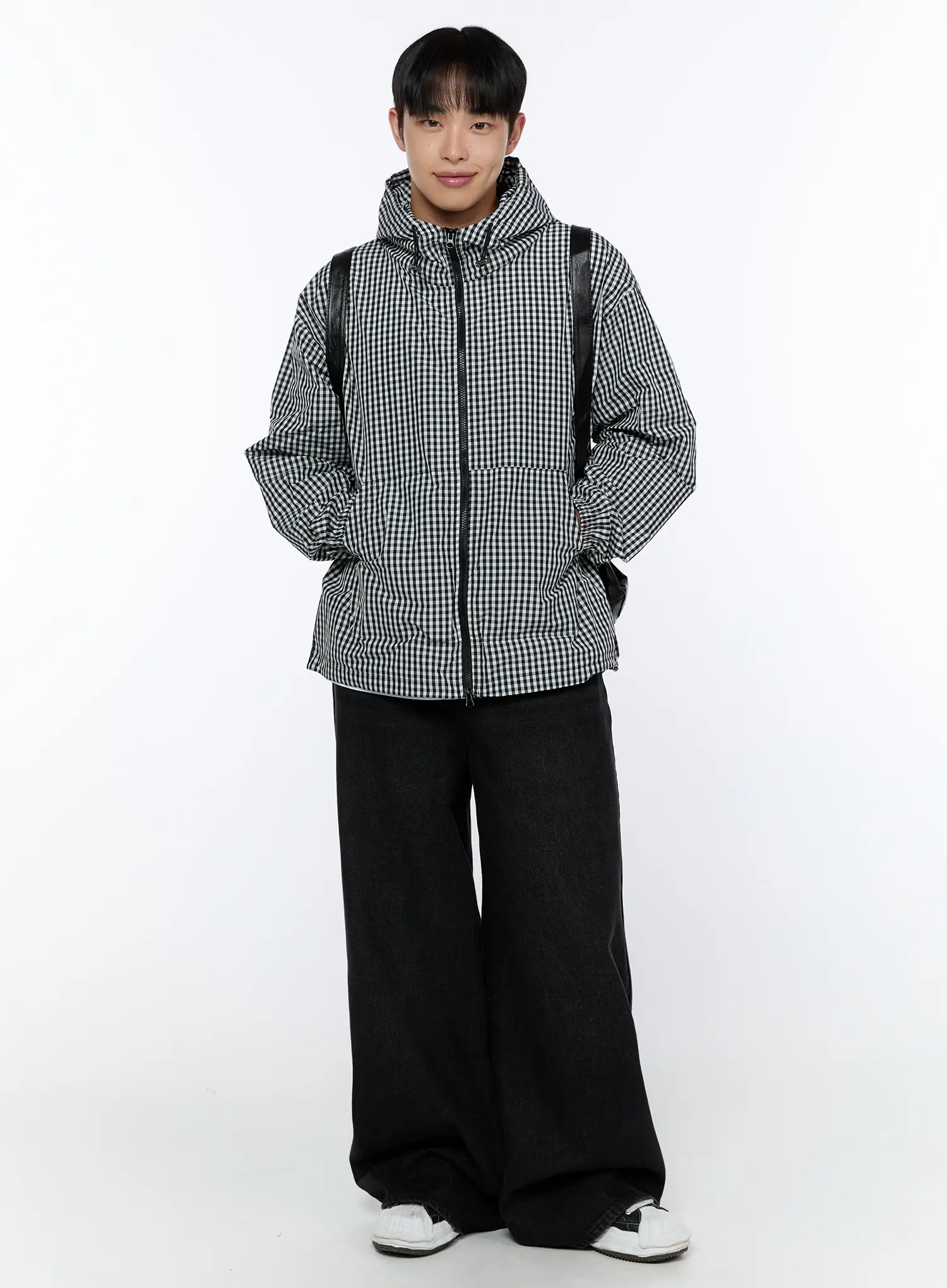 Men's Checkered Hooded Jacket IA520