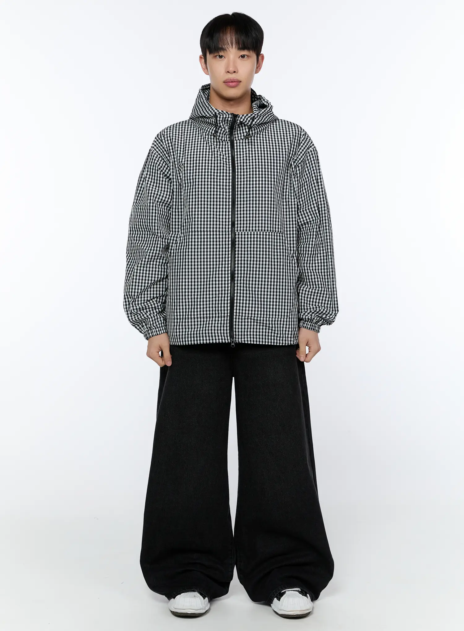 Men's Checkered Hooded Jacket IA520 - Image 3