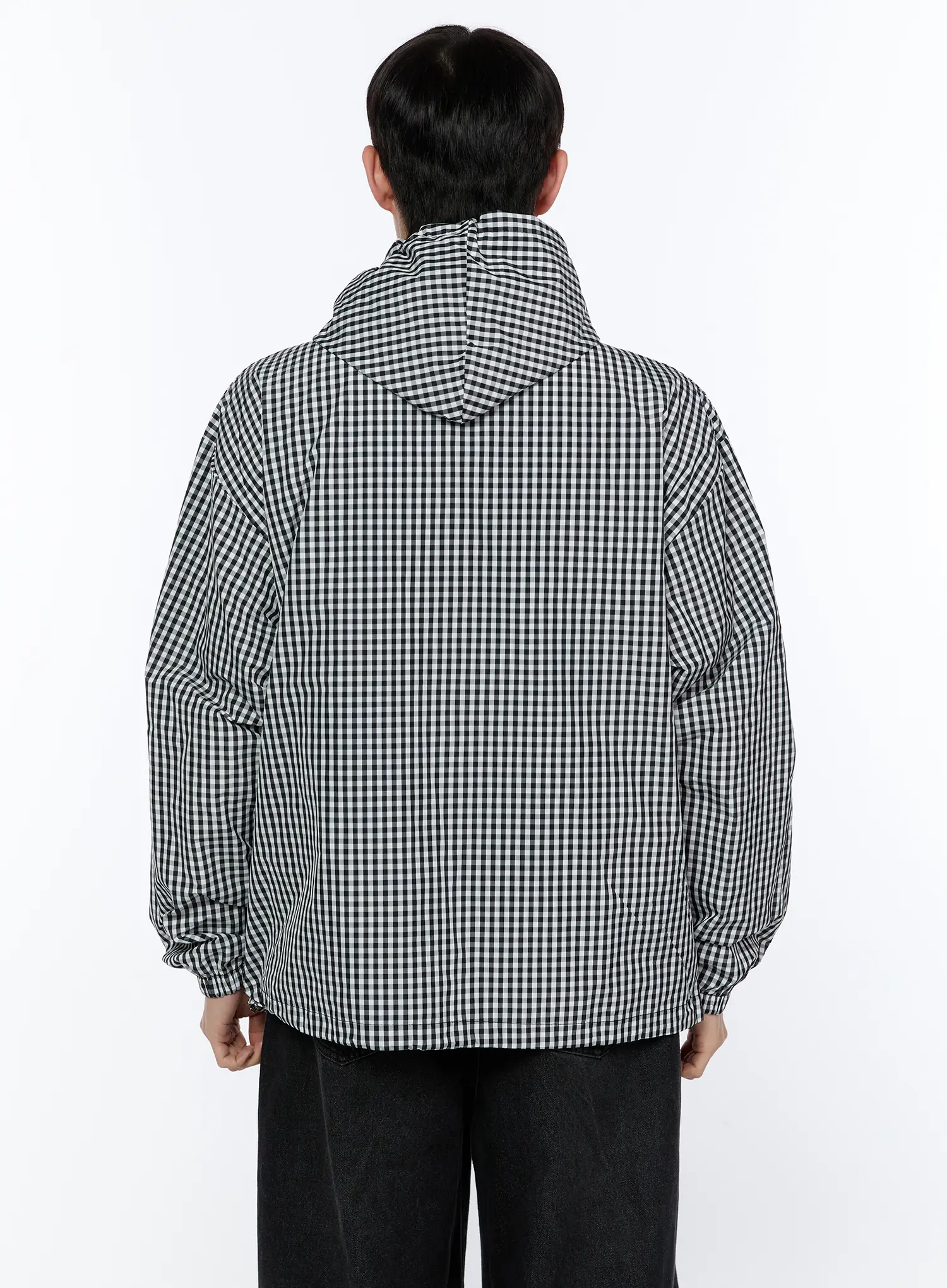 Men's Checkered Hooded Jacket IA520 - Image 5