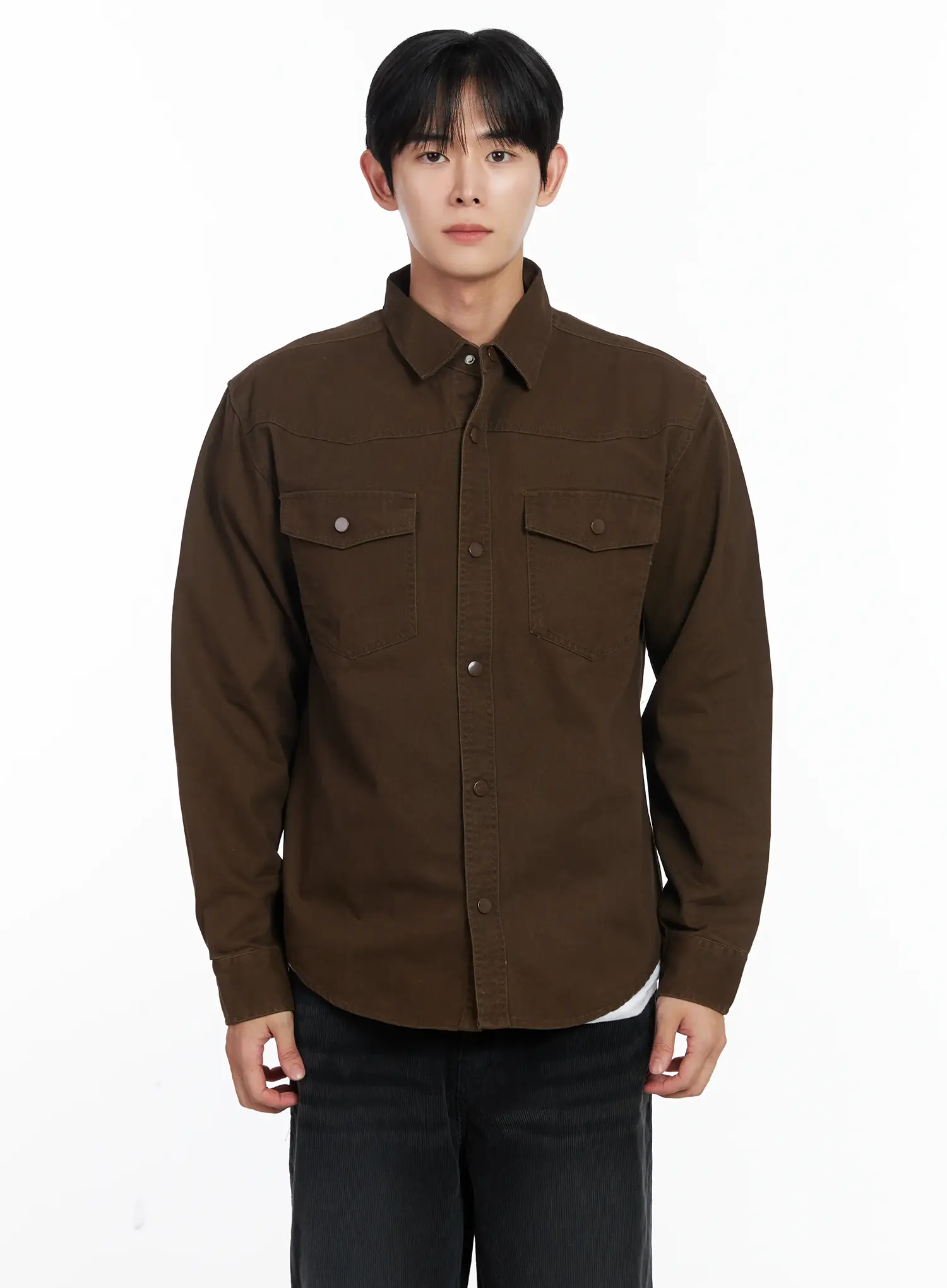 Men's Classic Cotton Snap Shirt IJ521 - Image 12