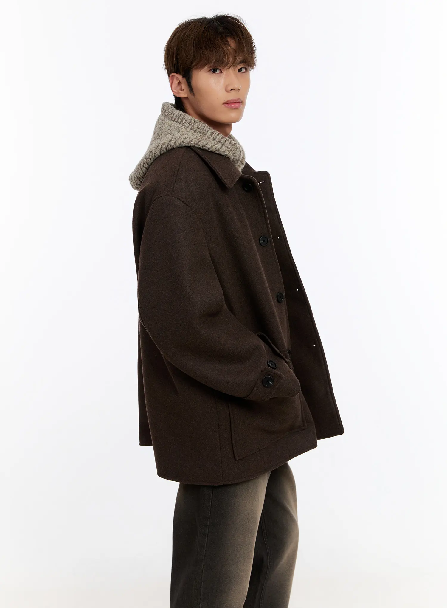 Men's Classic Wool Overcoat IN528 - Image 2