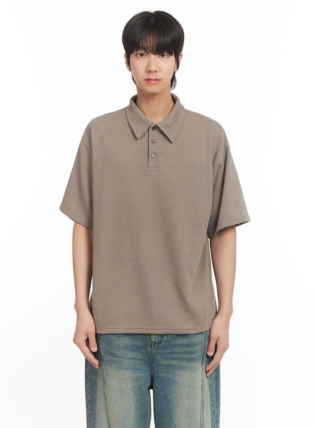 Men's Collared Knitted T-Shirt IA511