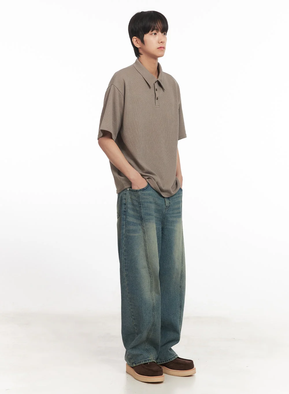 Men's Collared Knitted T-Shirt IA511 - Image 12