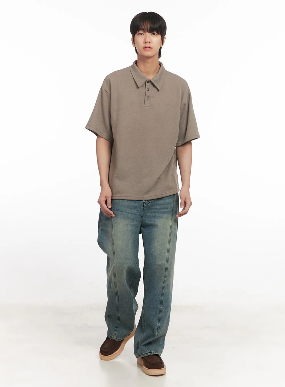 Men's Collared Knitted T-Shirt IA511 - Image 13