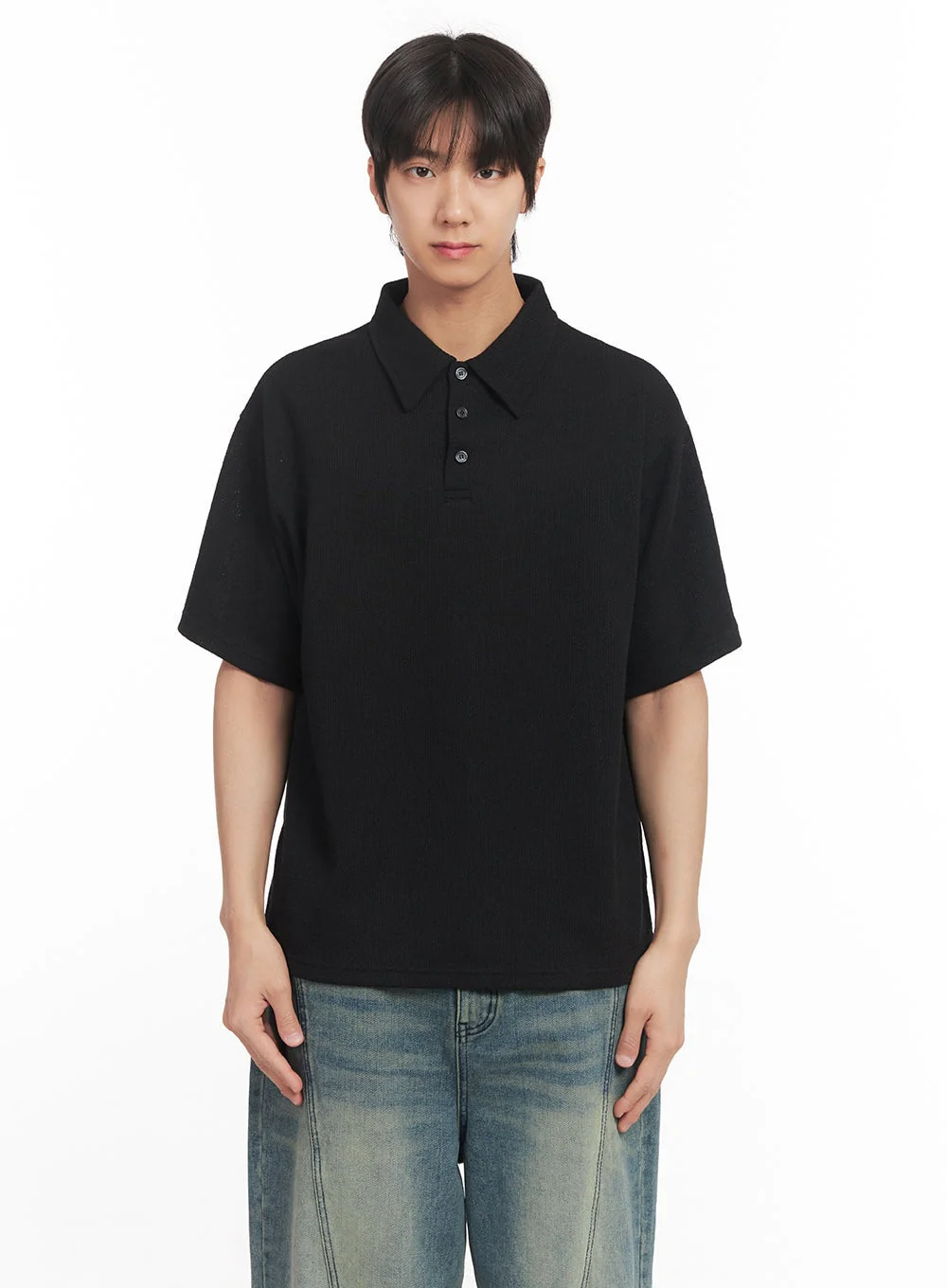 Men's Collared Knitted T-Shirt IA511 - Image 15