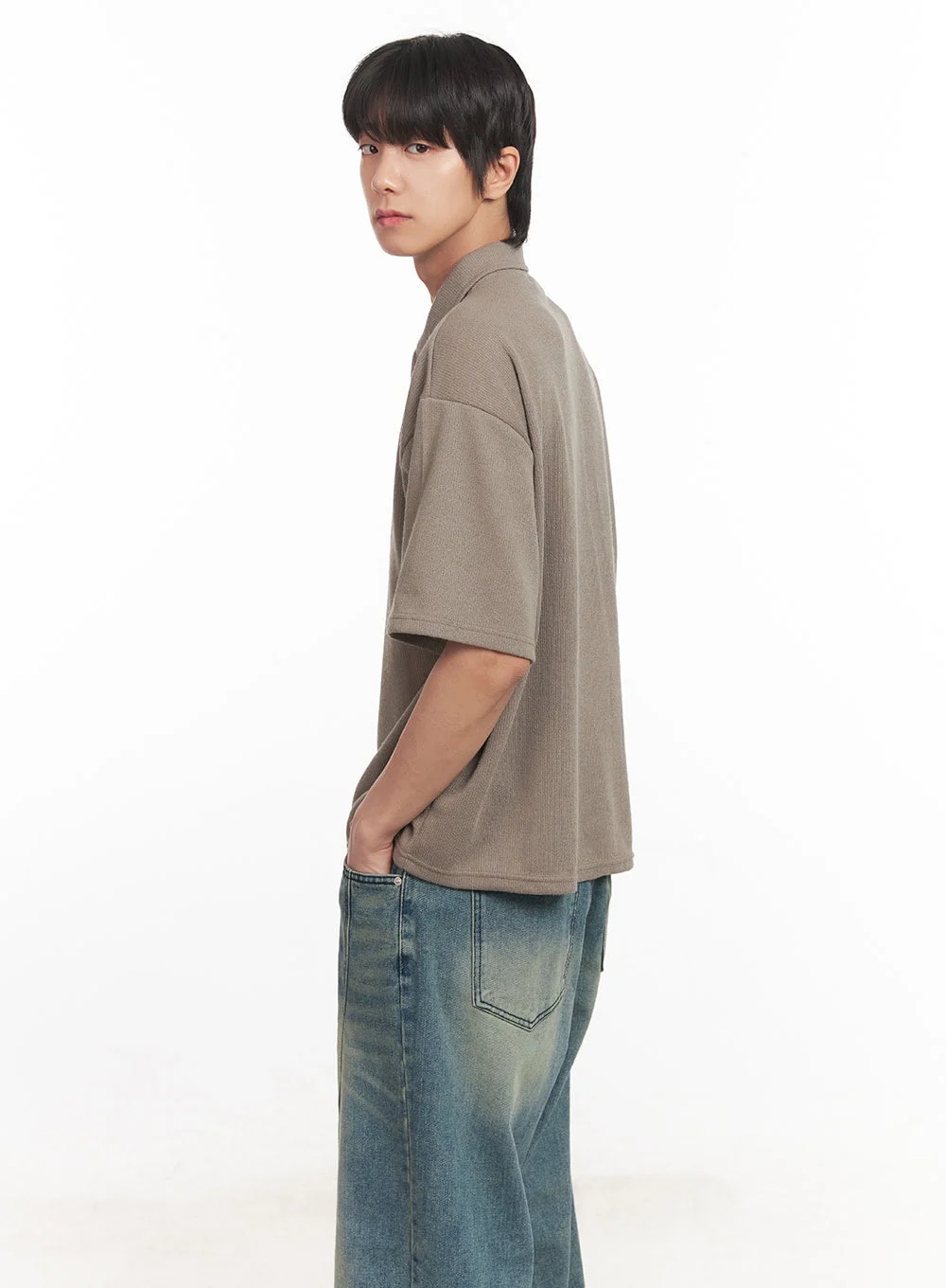 Men's Collared Knitted T-Shirt IA511 - Image 6