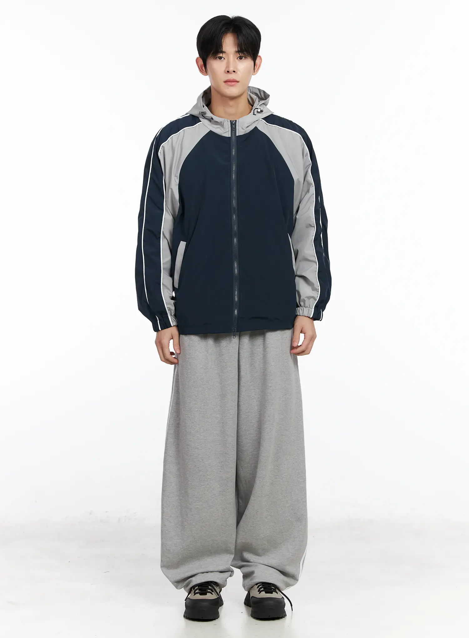 Men's Color Block Hooded Jacket IM523 - Image 3