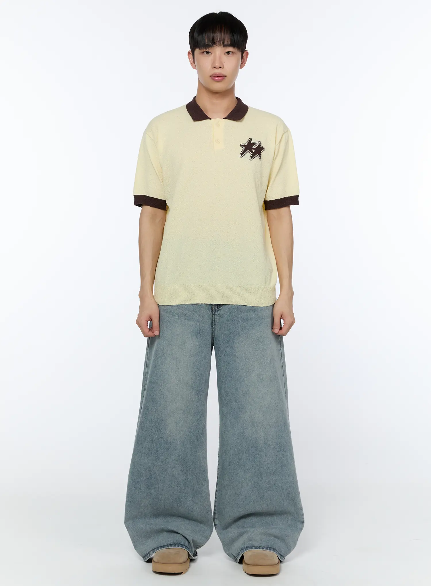 Men's Contrast Graphic Polo Shirt IA520 - Image 3