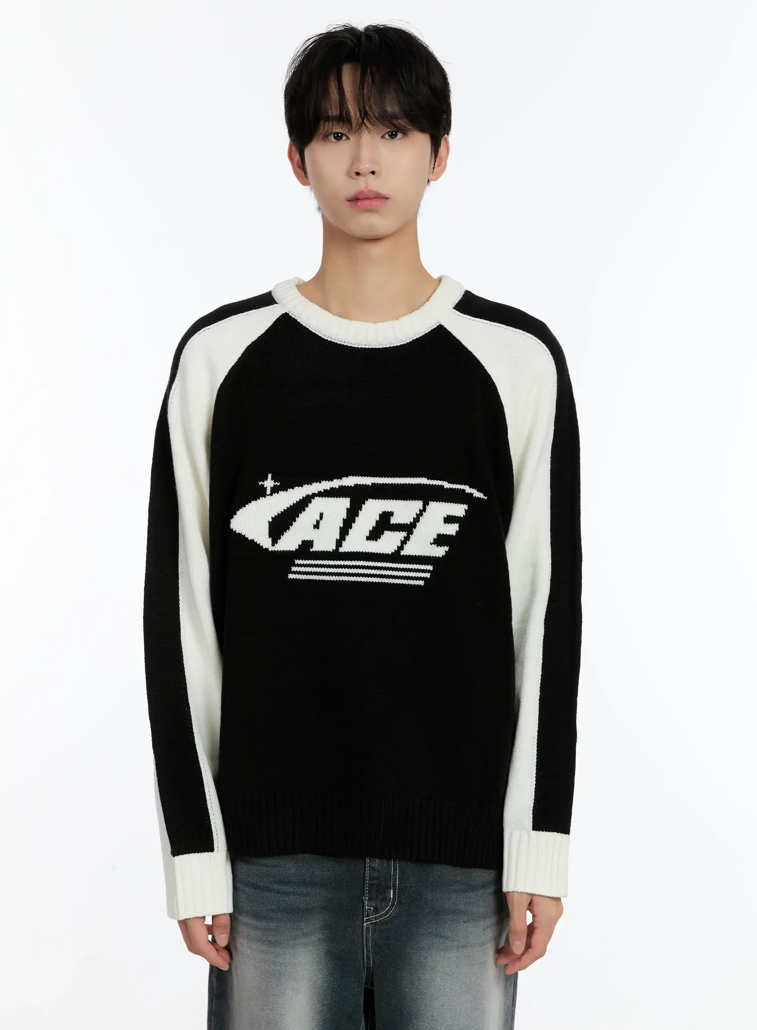 Men's Contrast Raglan Knit Pullover ID502 - Image 12