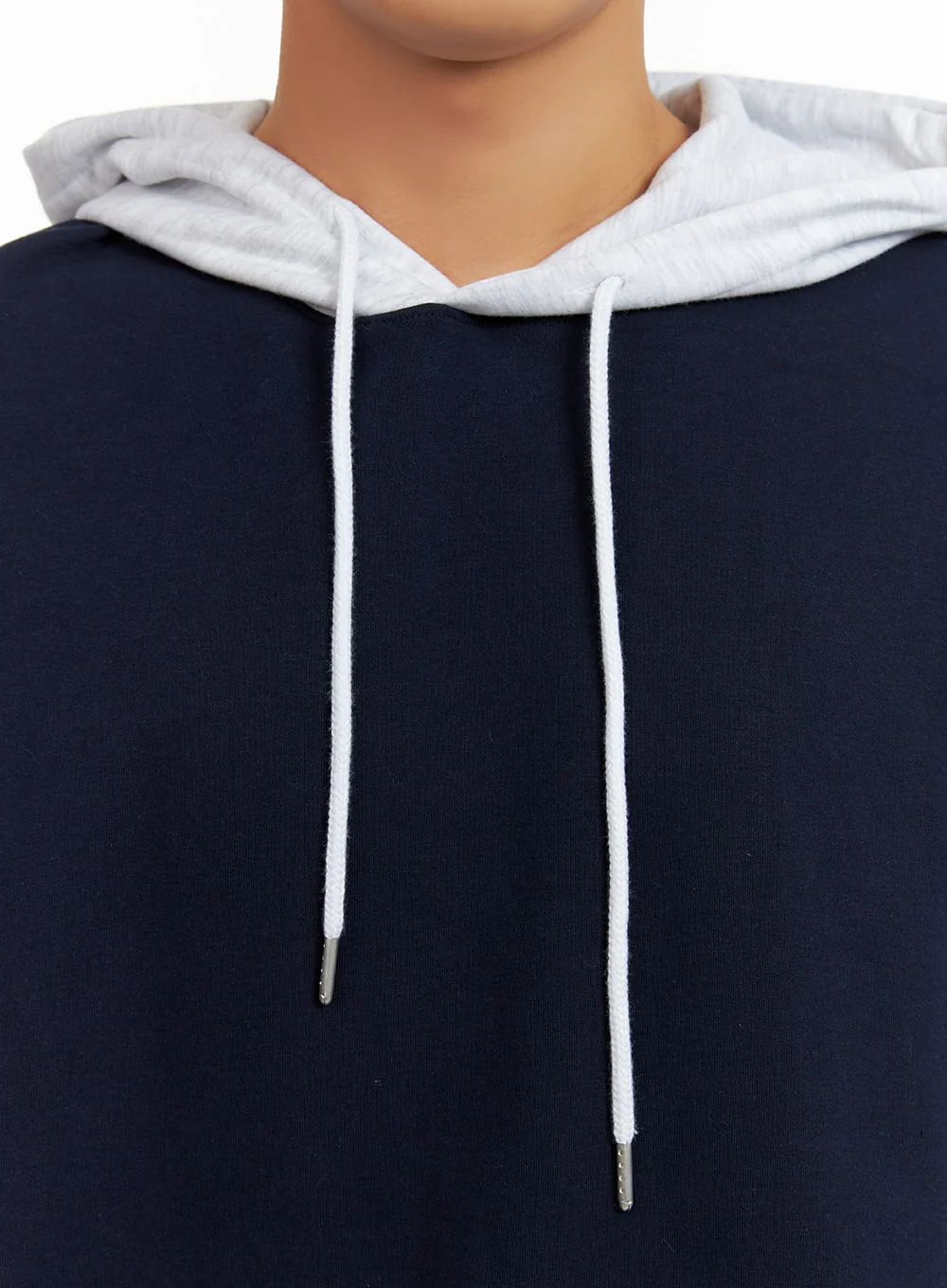 Men's Contrasting Hoodie (Dark Blue) IU412 - Image 2