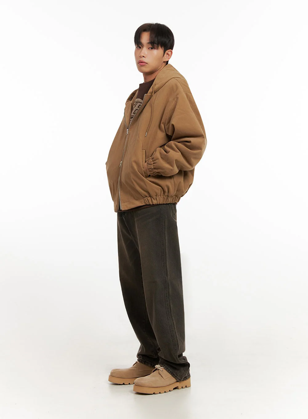 Men's Cotton Hooded Zip-Up Jumper ID413 - Image 2