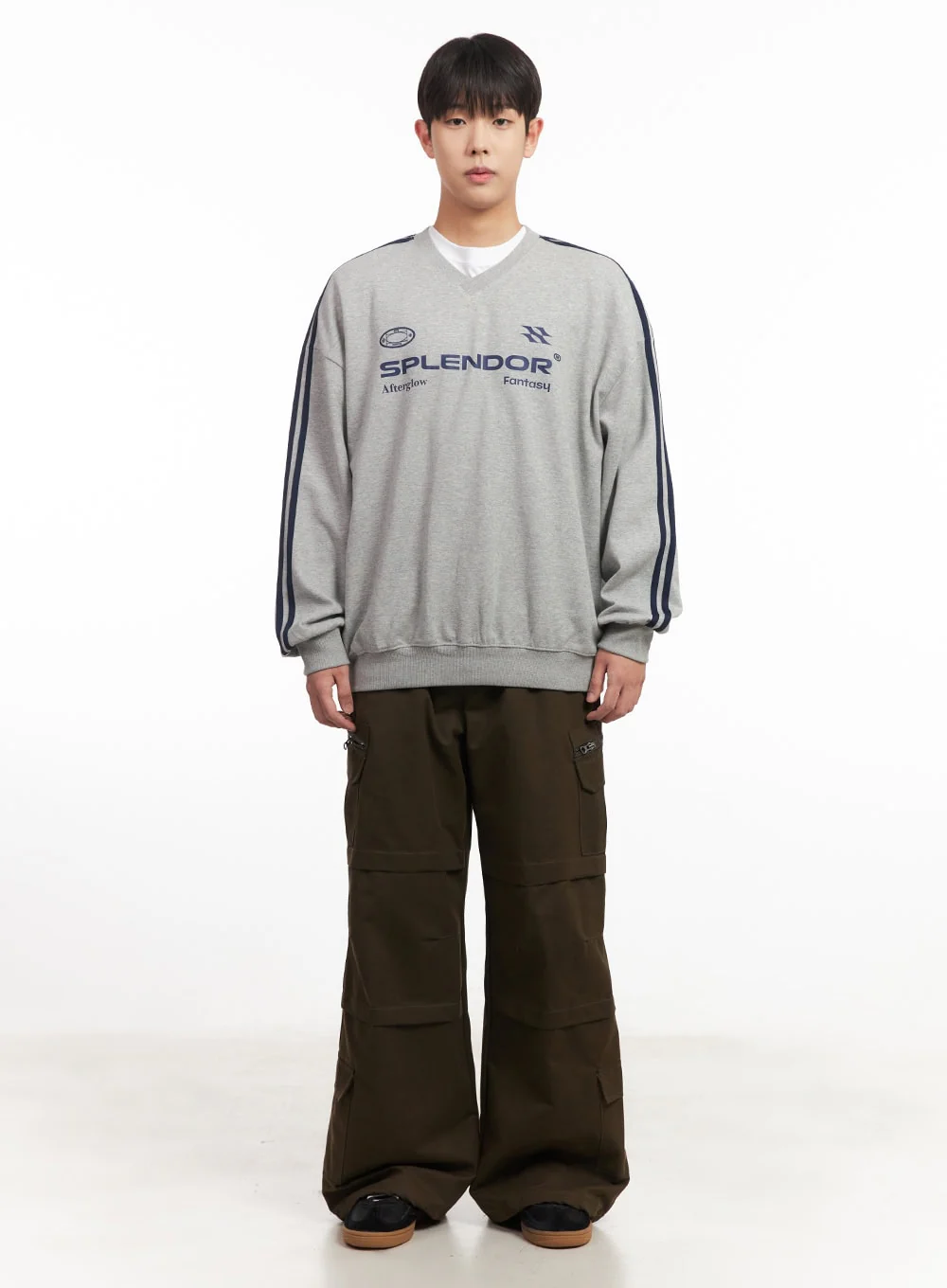 Men's Cotton Pocket Wide-Leg Pants IM528 - Image 10