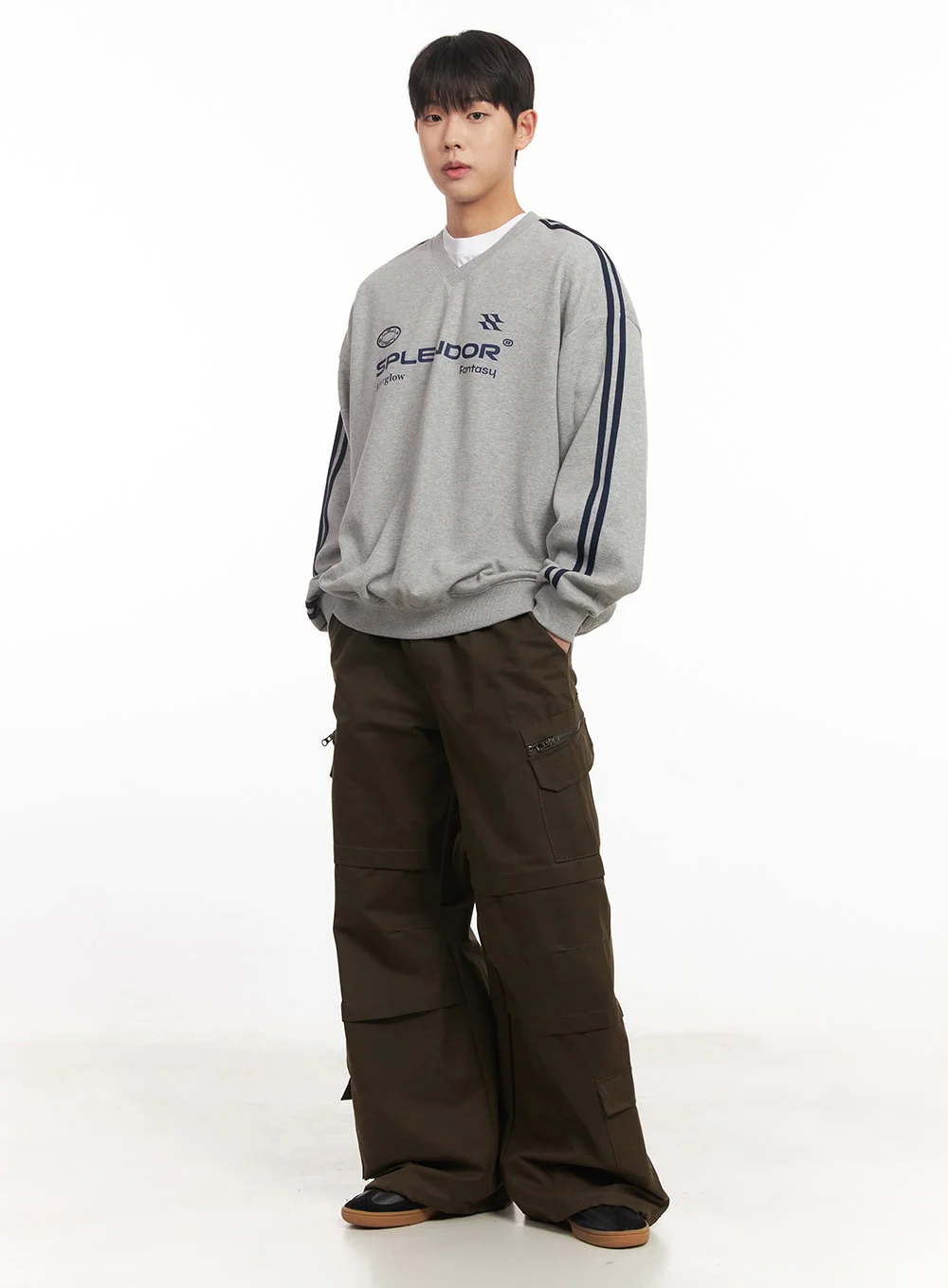 Men's Cotton Pocket Wide-Leg Pants IM528 - Image 14