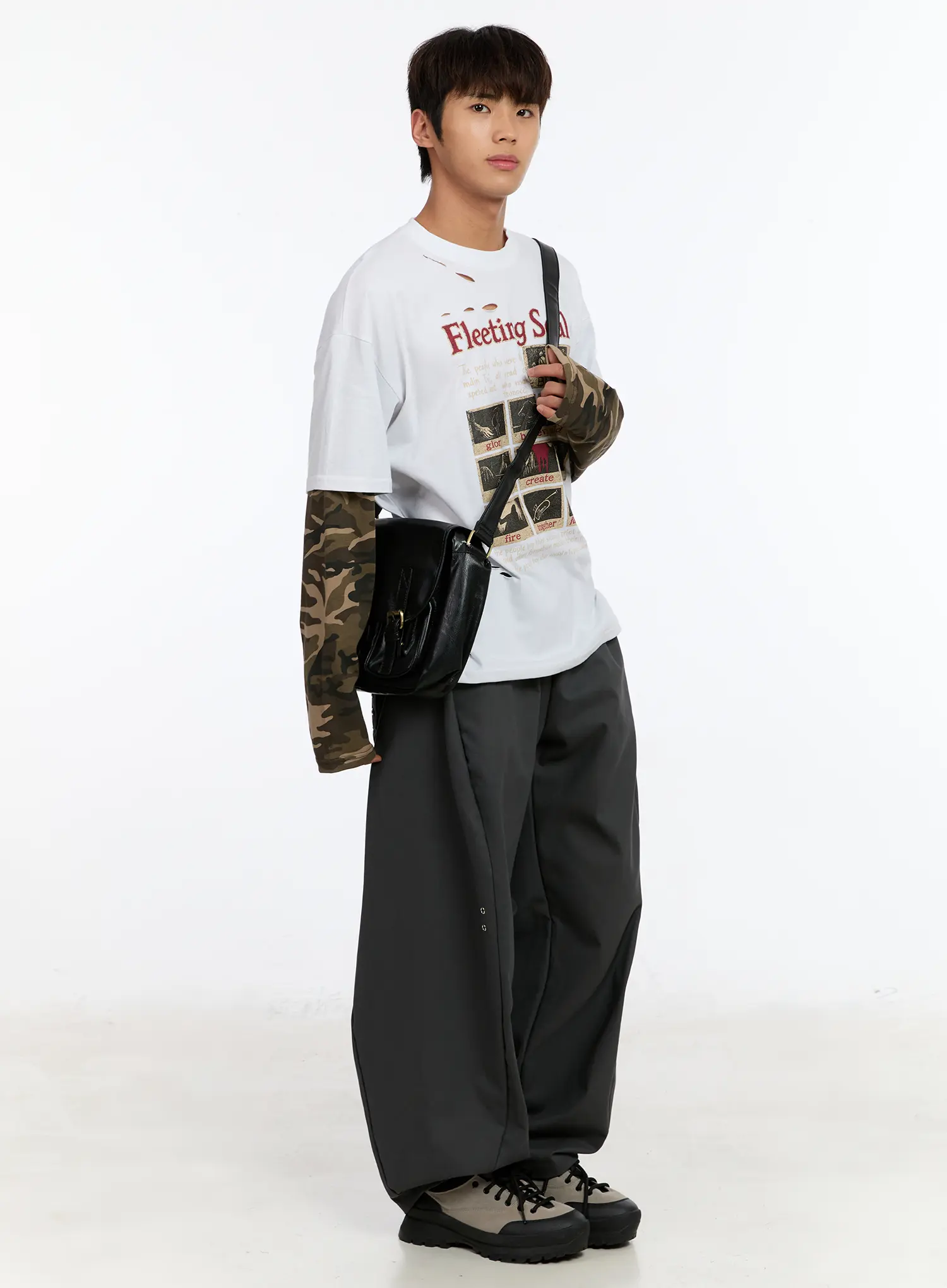 Men's Cotton Wide Leg Pants IM530 - Image 4