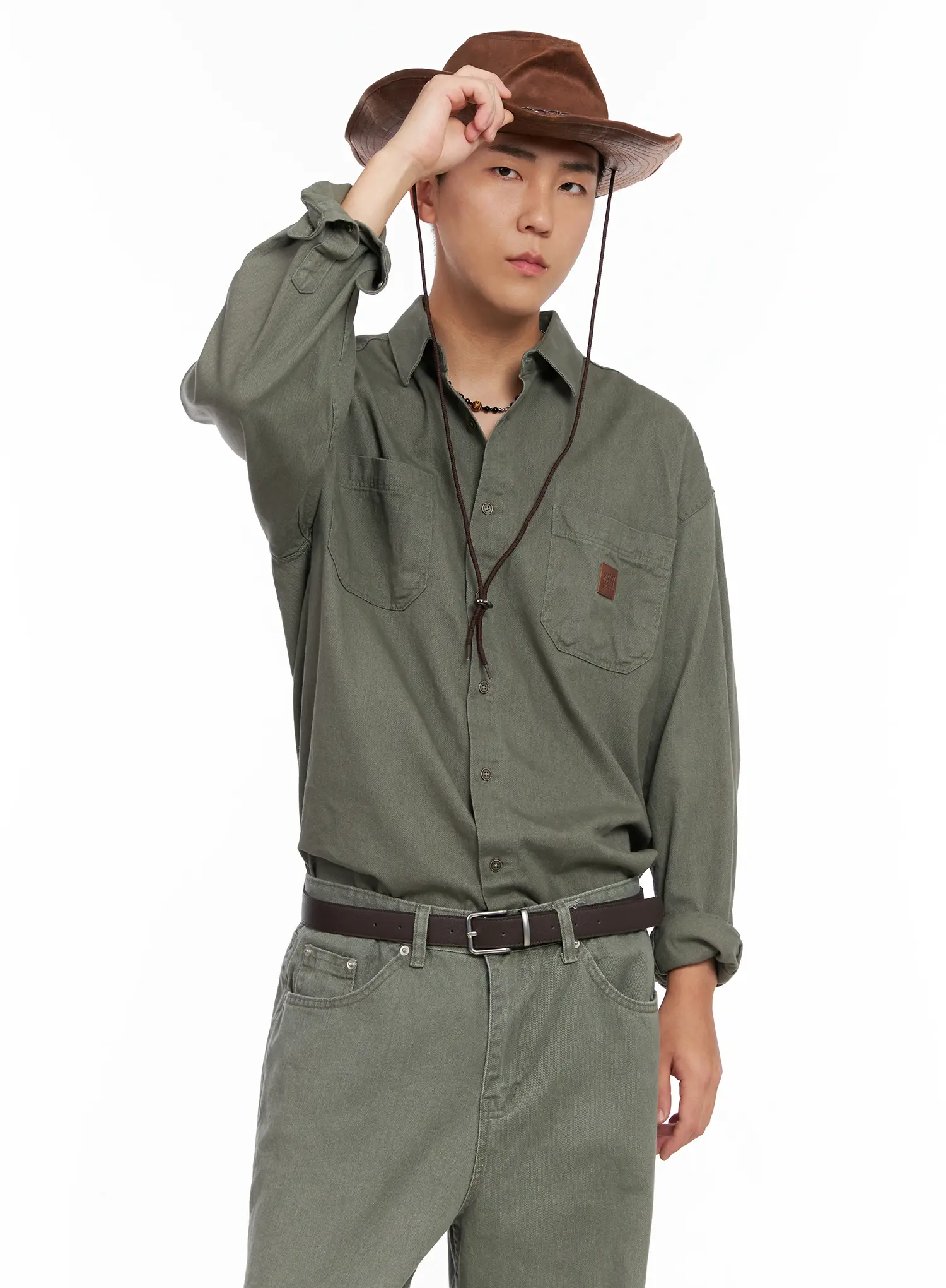 Men's Cozy Cotton Button-Up Shirt IG529