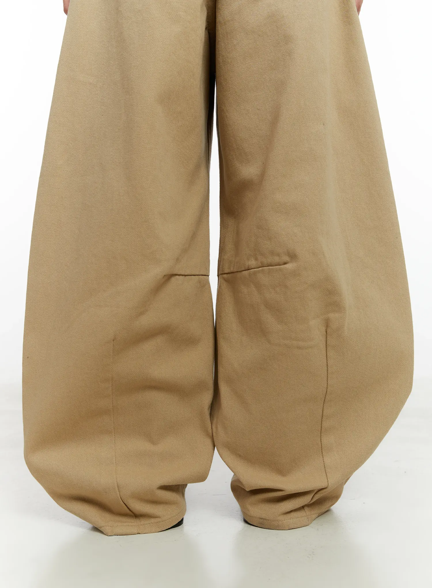 Men's Curved Fit Beige Wide Leg Pants ID523 - Image 7
