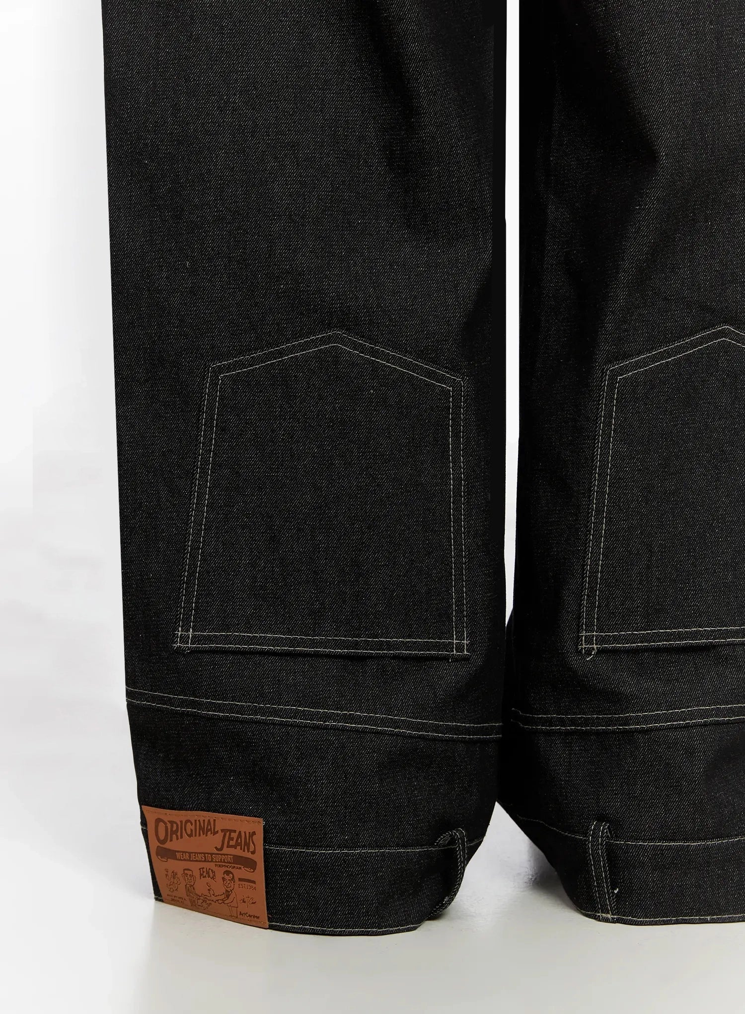 Men's Dark Denim Wide Pants IO516 - Image 2